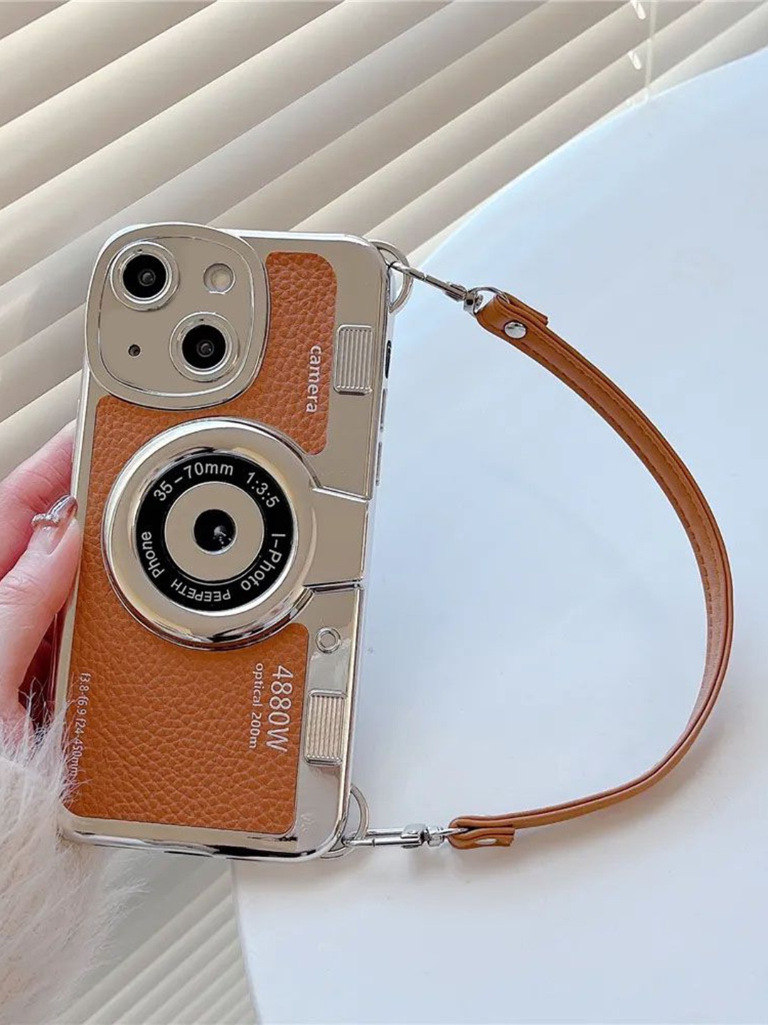 

Luxury Kase LK106 3D iPhone 13 Back Case, Brown