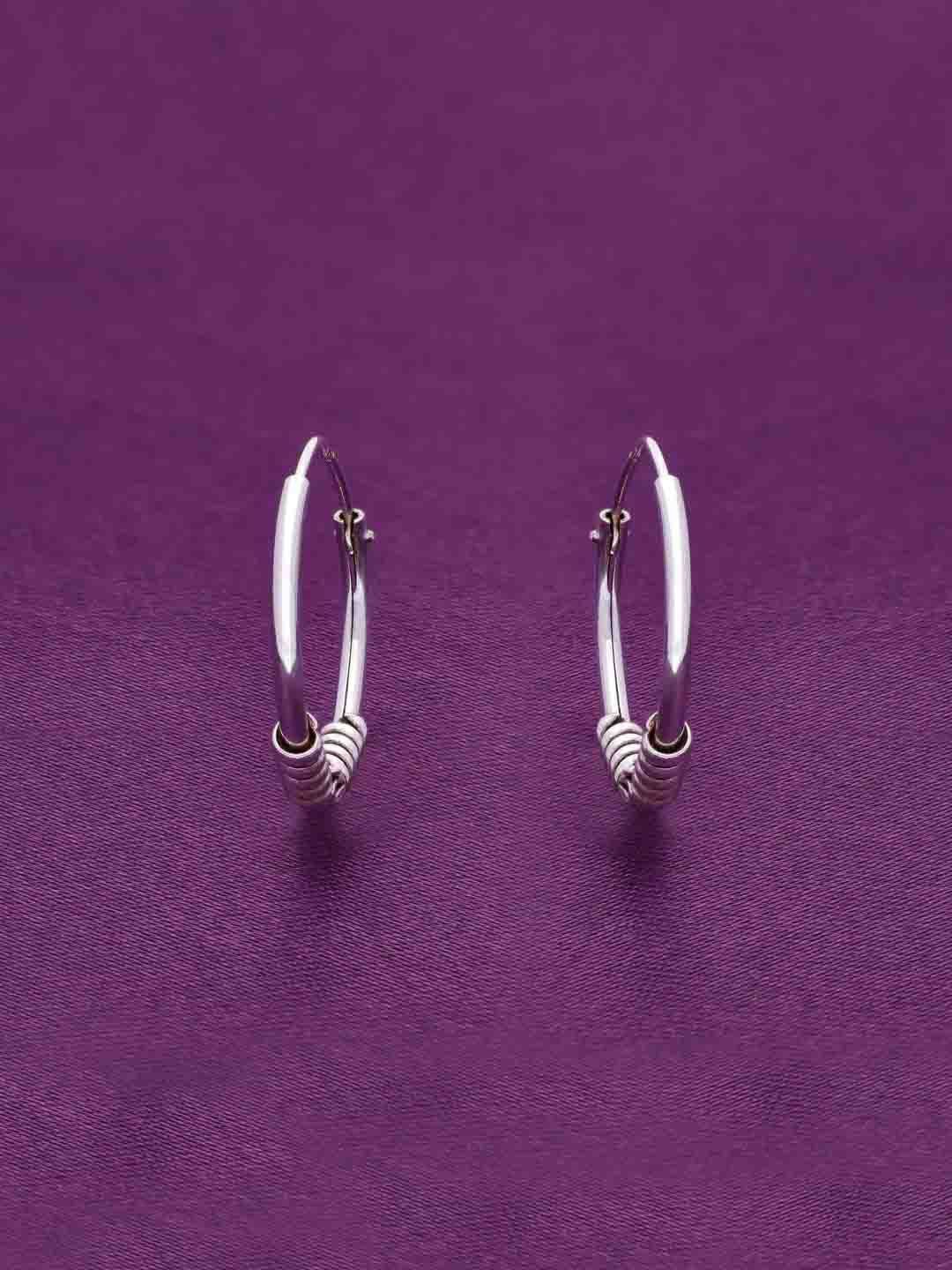 

KAI JEWEL Sterling Silver Rhodium-Plated Contemporary Hoop Earrings