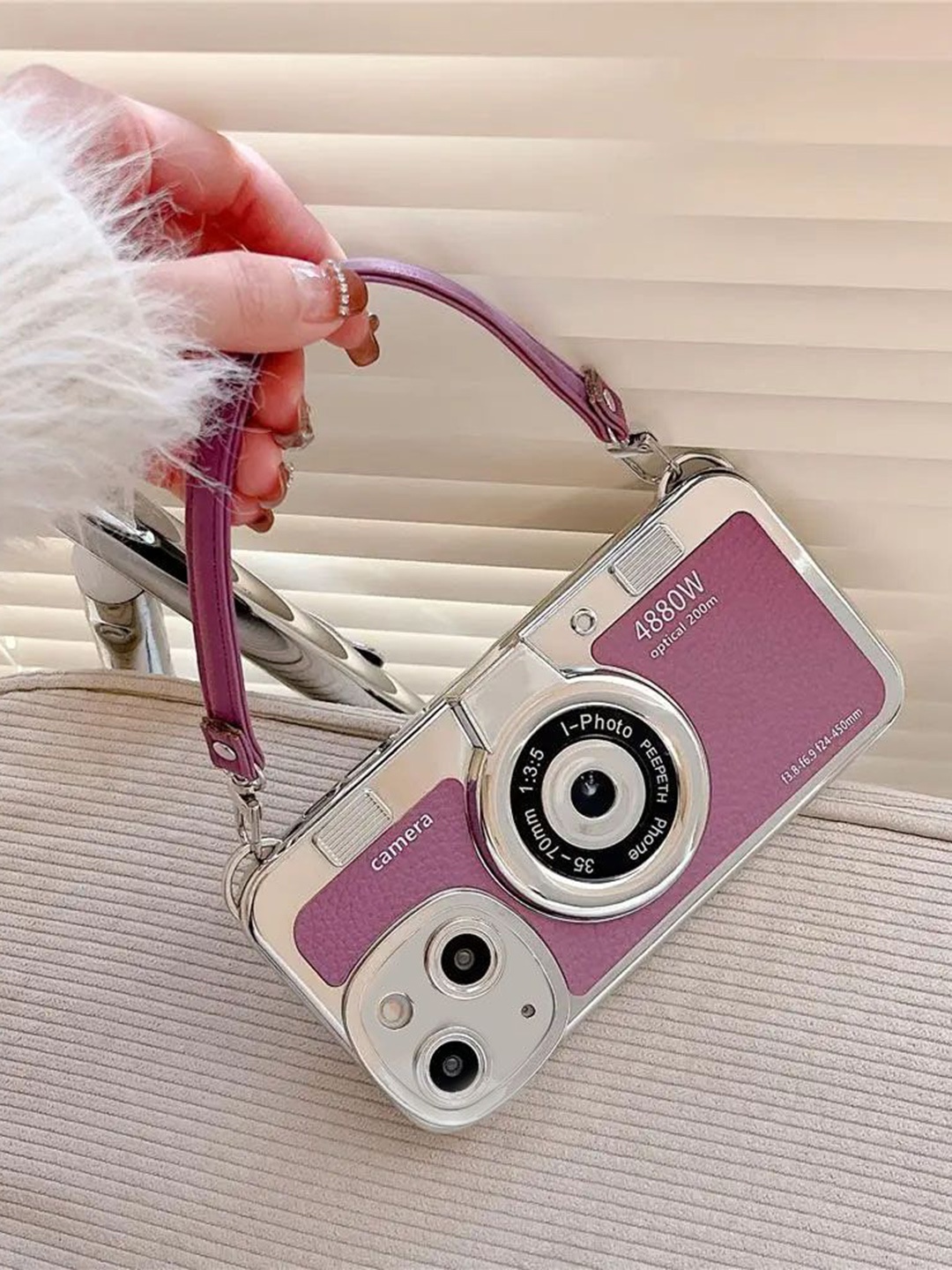 

Luxury Kase LK106 3D iPhone 14 Back Case, Purple