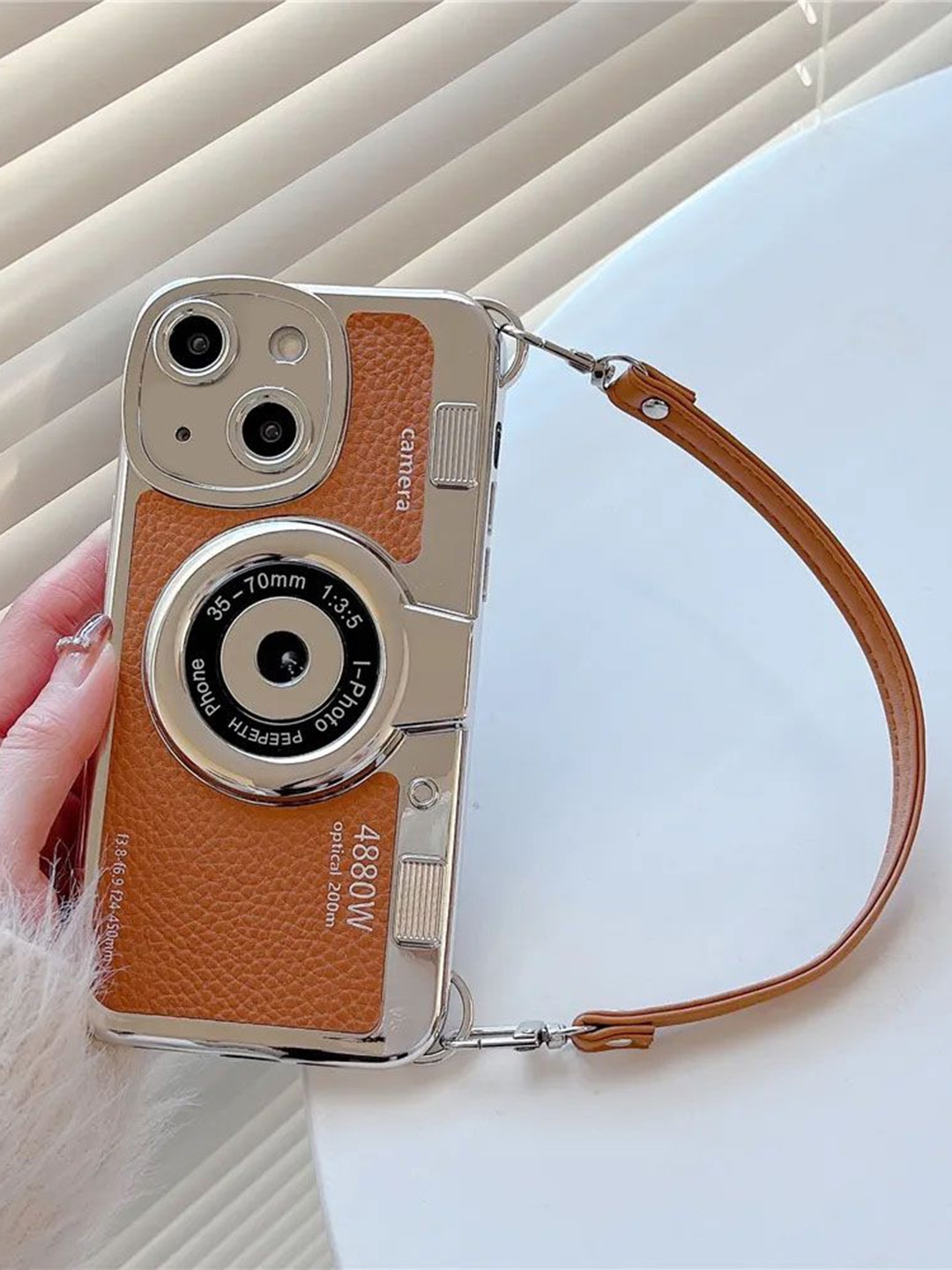

Luxury Kase LK106 3D iPhone 14 Plus Back Case, Brown