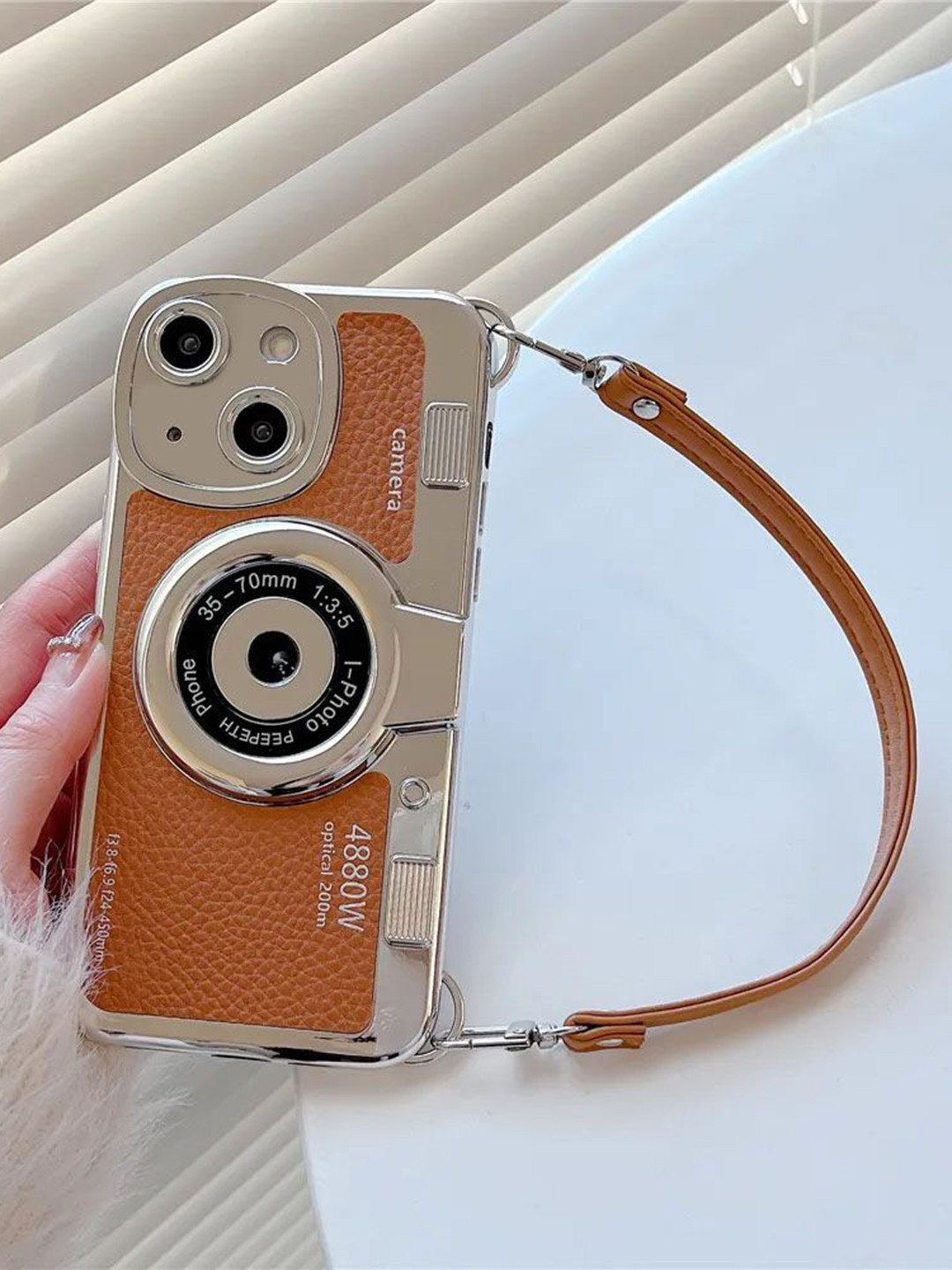 

Luxury Kase LK106 3D iPhone 14 Back Case, Brown