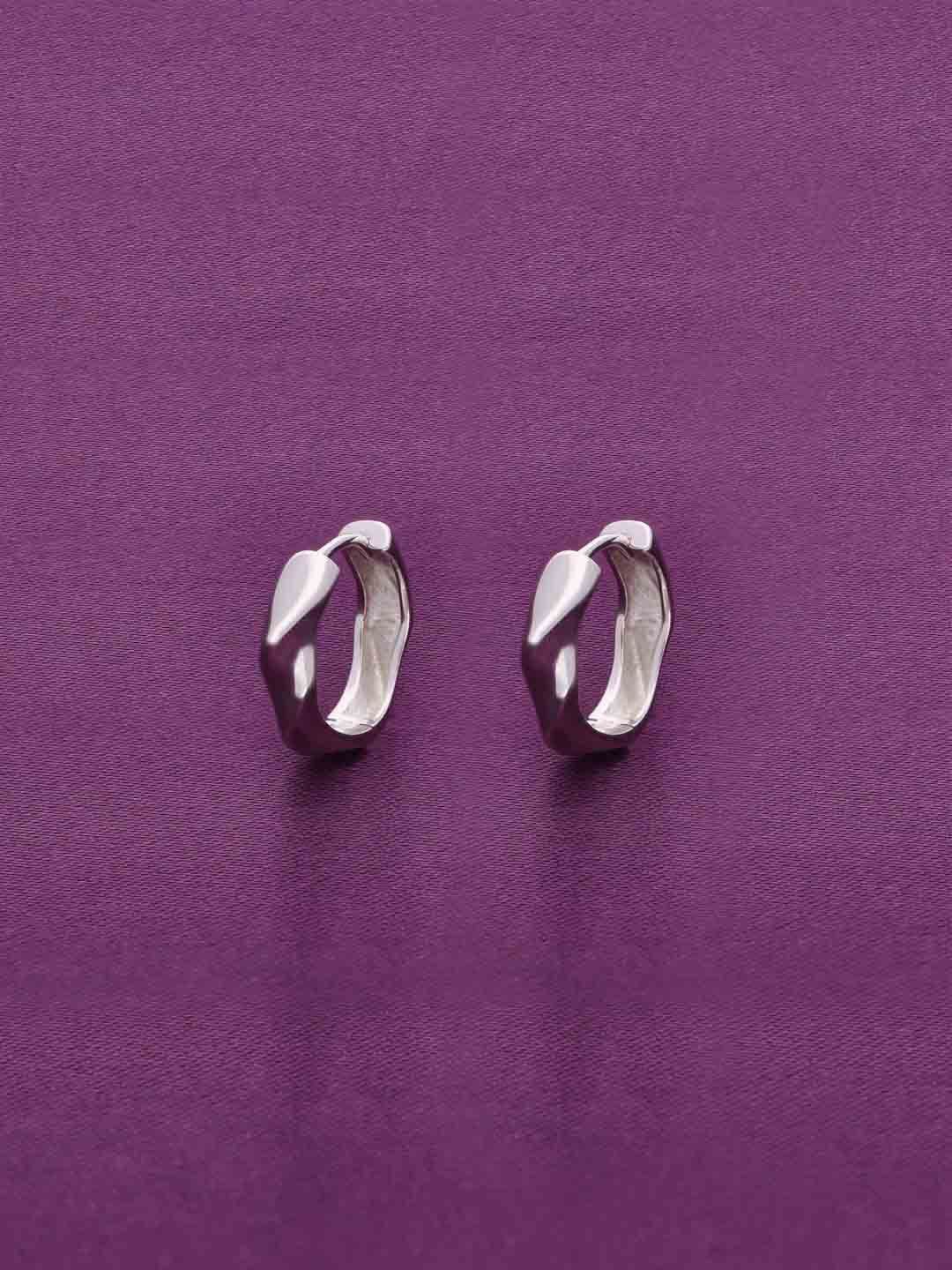 

KAI JEWEL Rhodium-Plated Sterling Silver Contemporary Hoop Earrings