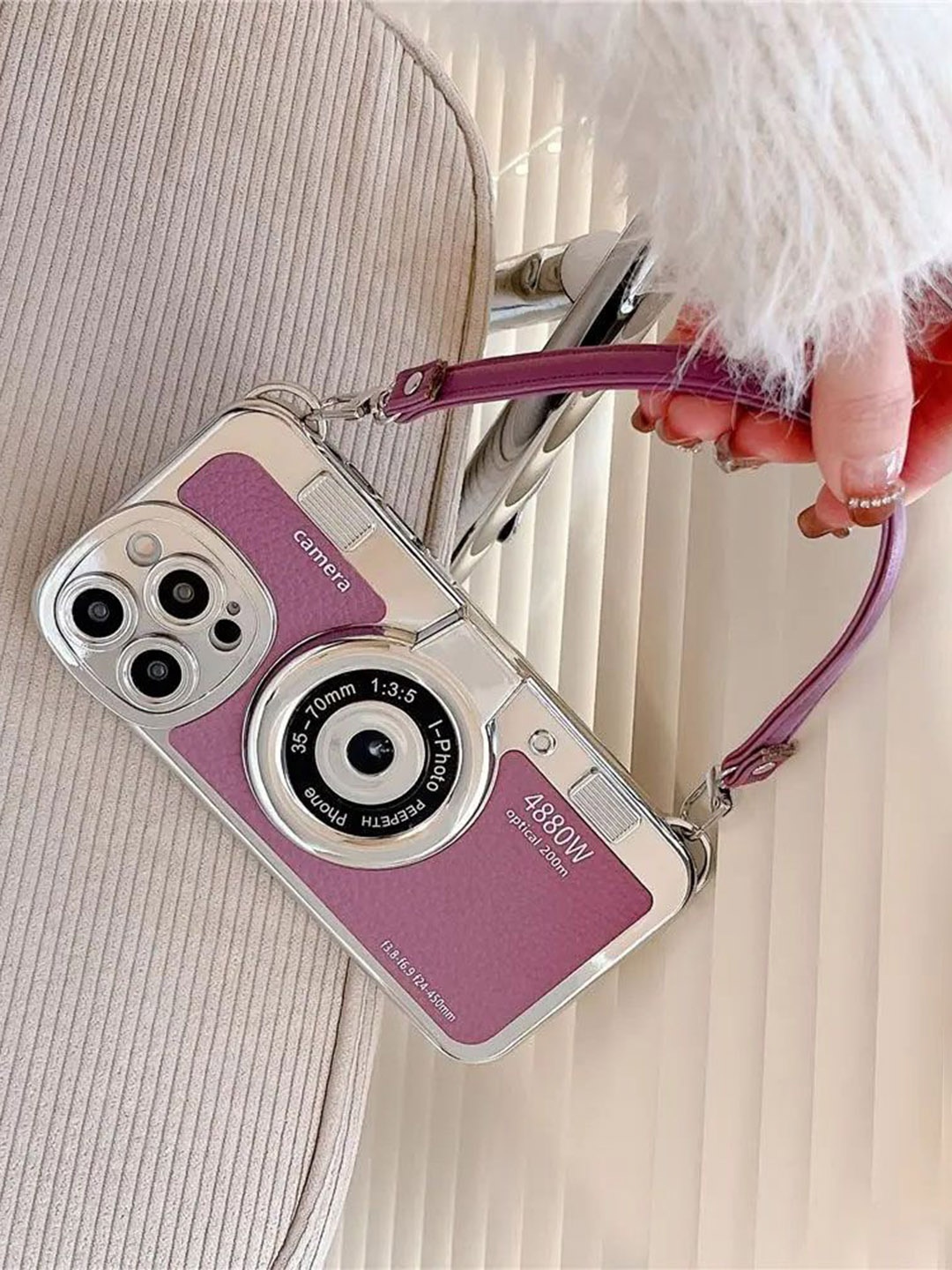 

Luxury Kase LK106 3D iPhone 12 Pro Max Back Case, Purple
