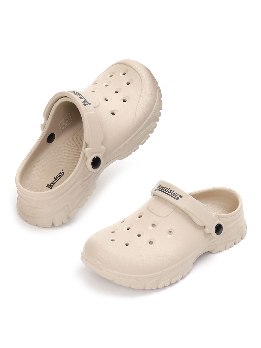 

The Roadster Lifestyle Co Men Casual Self Design Clogs, Beige