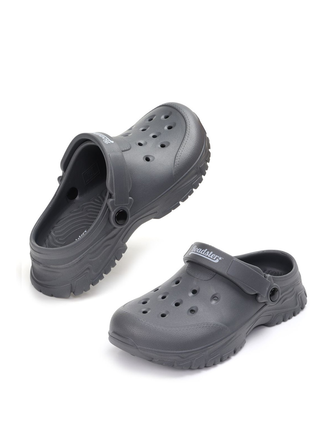 

The Roadster Lifestyle Co Men Casual Self Design Clogs, Grey