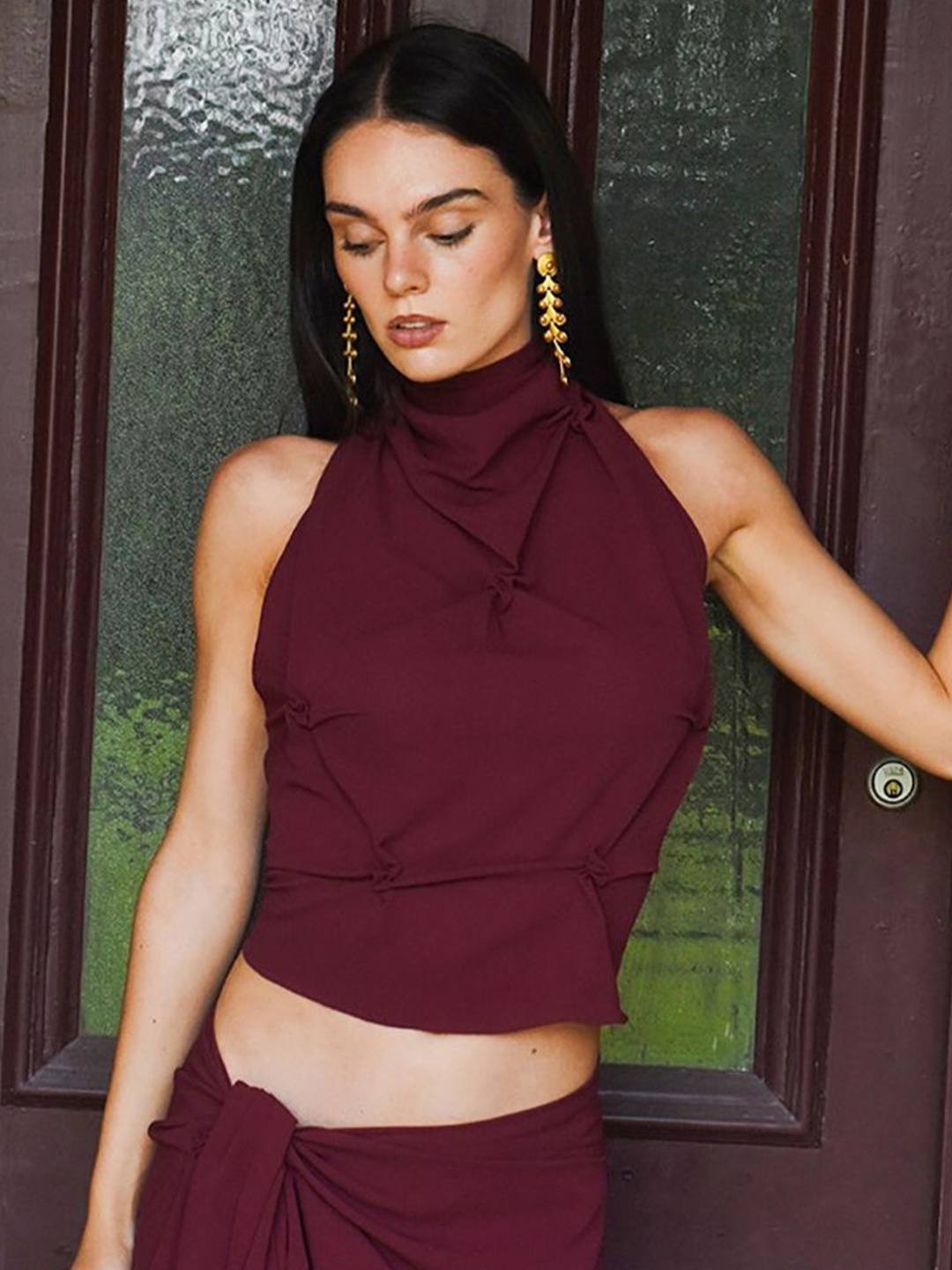 

StyleCast x Revolte Women Georgette Top, Maroon