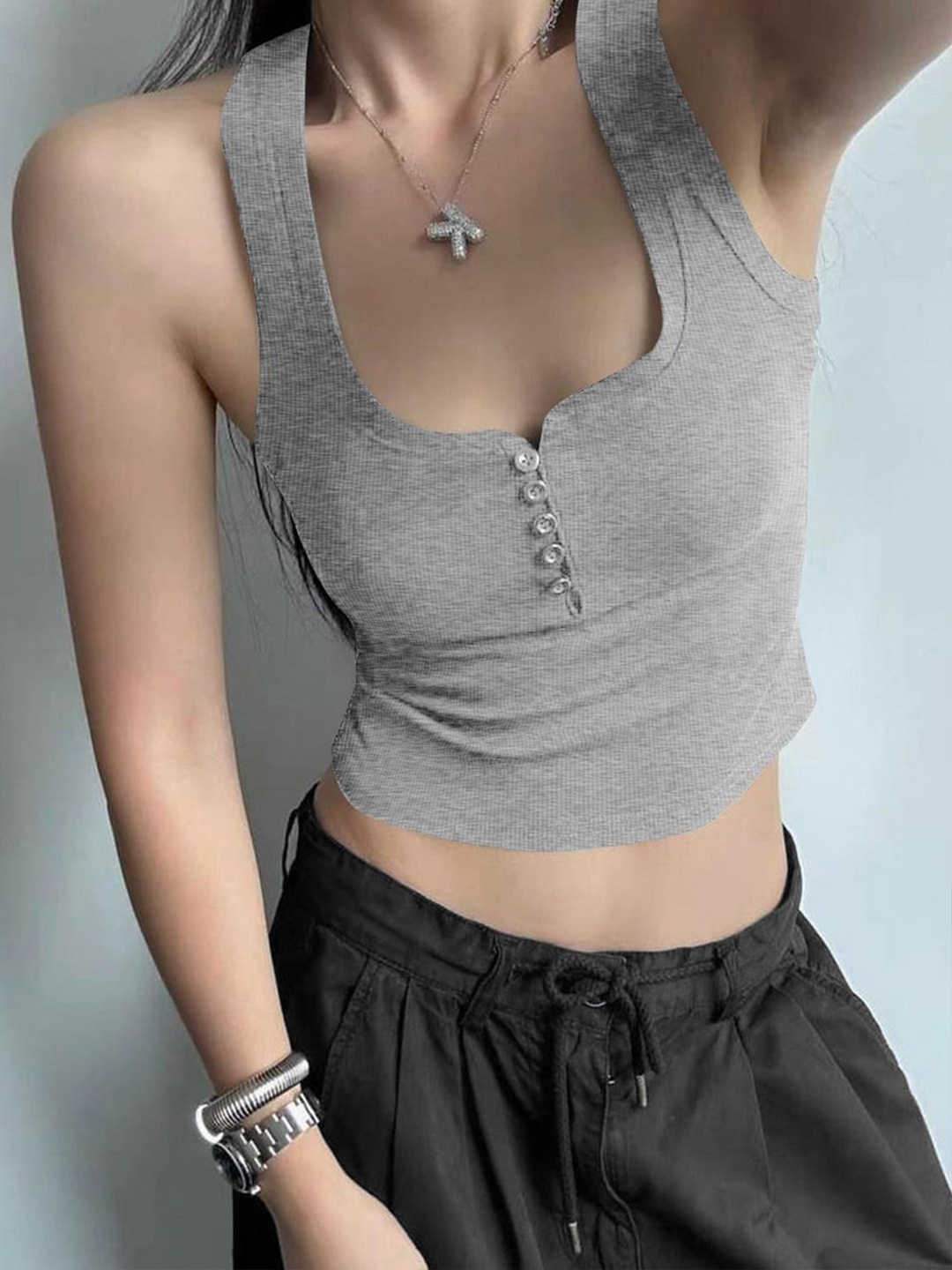 

StyleCast x Revolte Women Tank Top, Grey