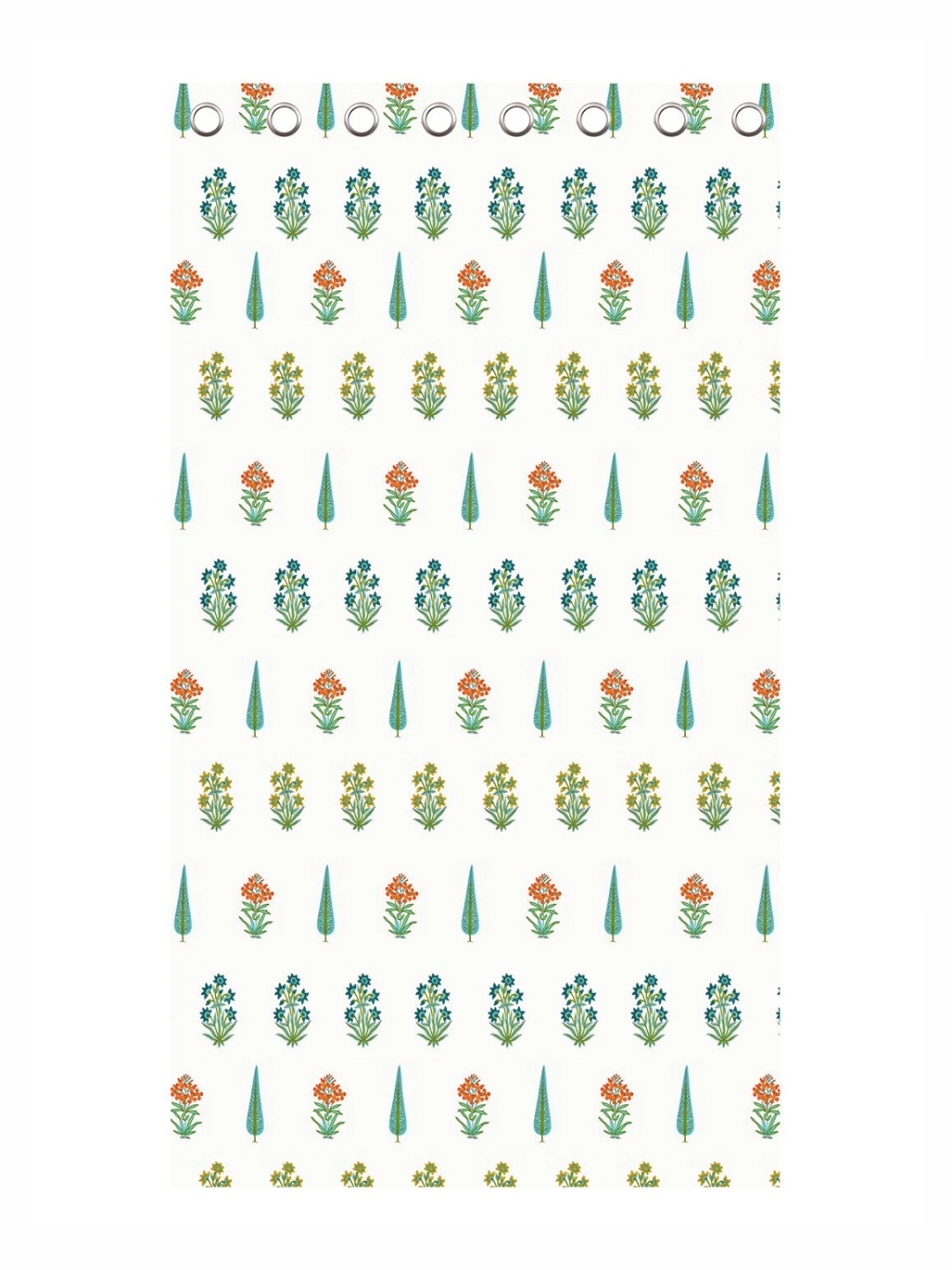 

BED-SHEET.COM Sea Green & White Cotton Floral Printed Window Curtain