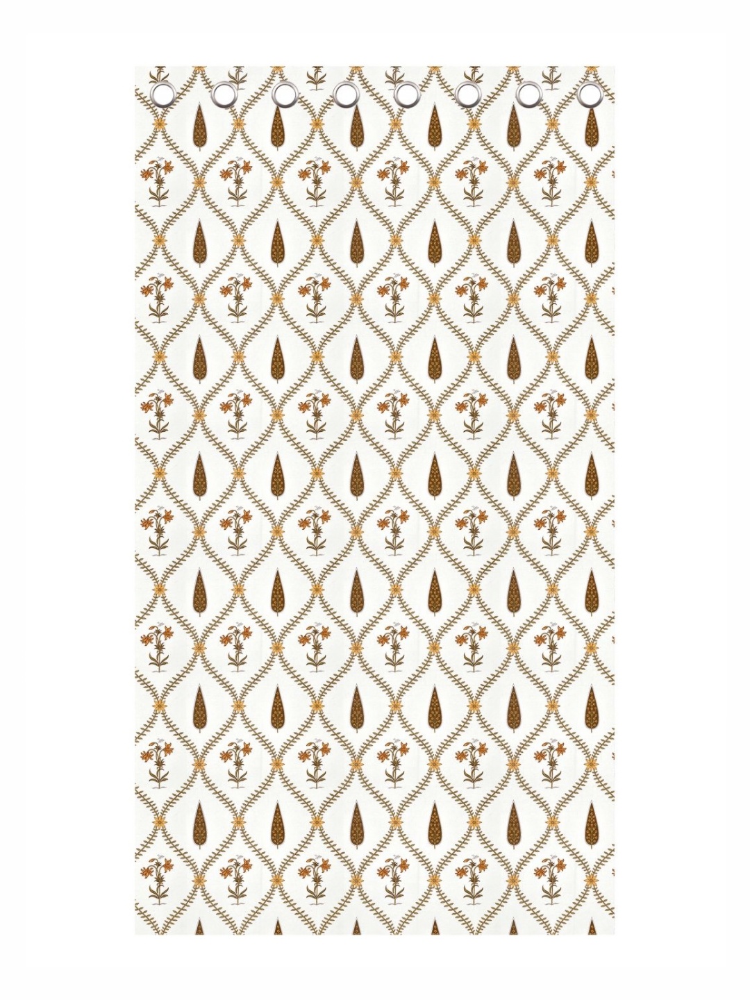 

BED-SHEET.COM Yellow & White Cotton Floral Printed Window Curtain