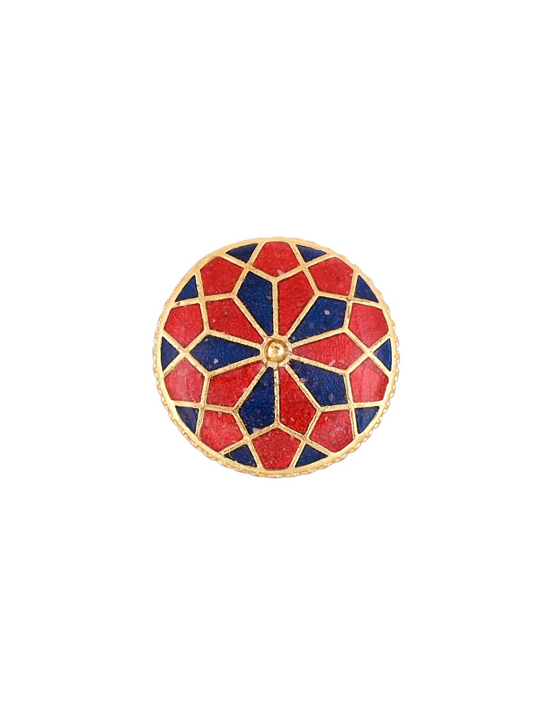 

House of Pataudi Men Gold-Plated Floral Brooch, Red