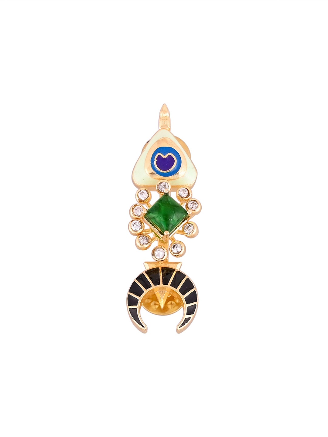 

House of Pataudi Men Gold Plated Stone Studded Brooch