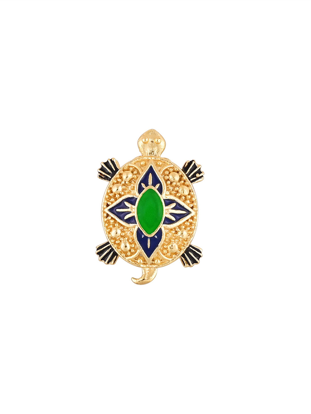 

House of Pataudi Men Gold-Plated Tortoise Brooch