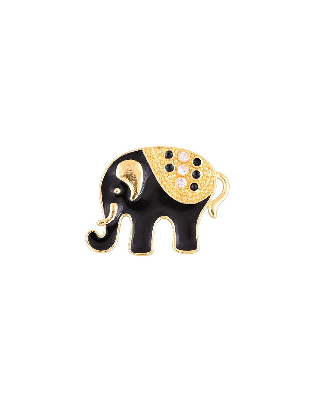 

House of Pataudi Men Gold-Plated Stone Studded Brooch