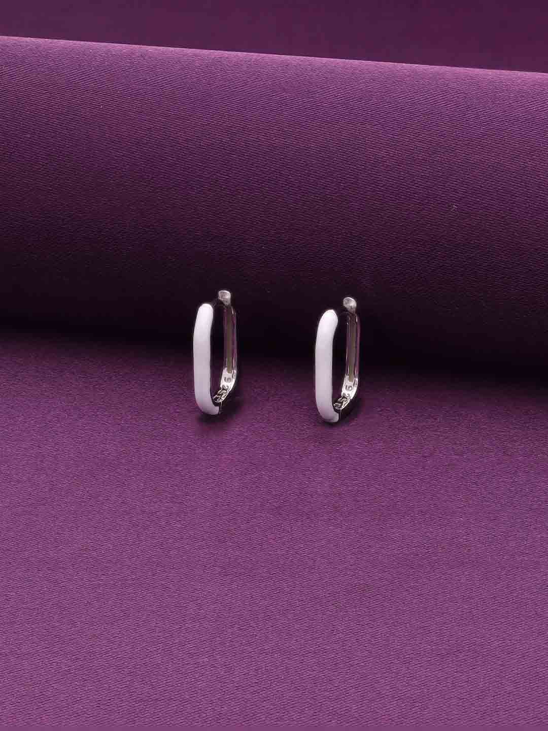 

KAI JEWEL Rhodium-Plated Sterling Silver Contemporary Hoop Earrings