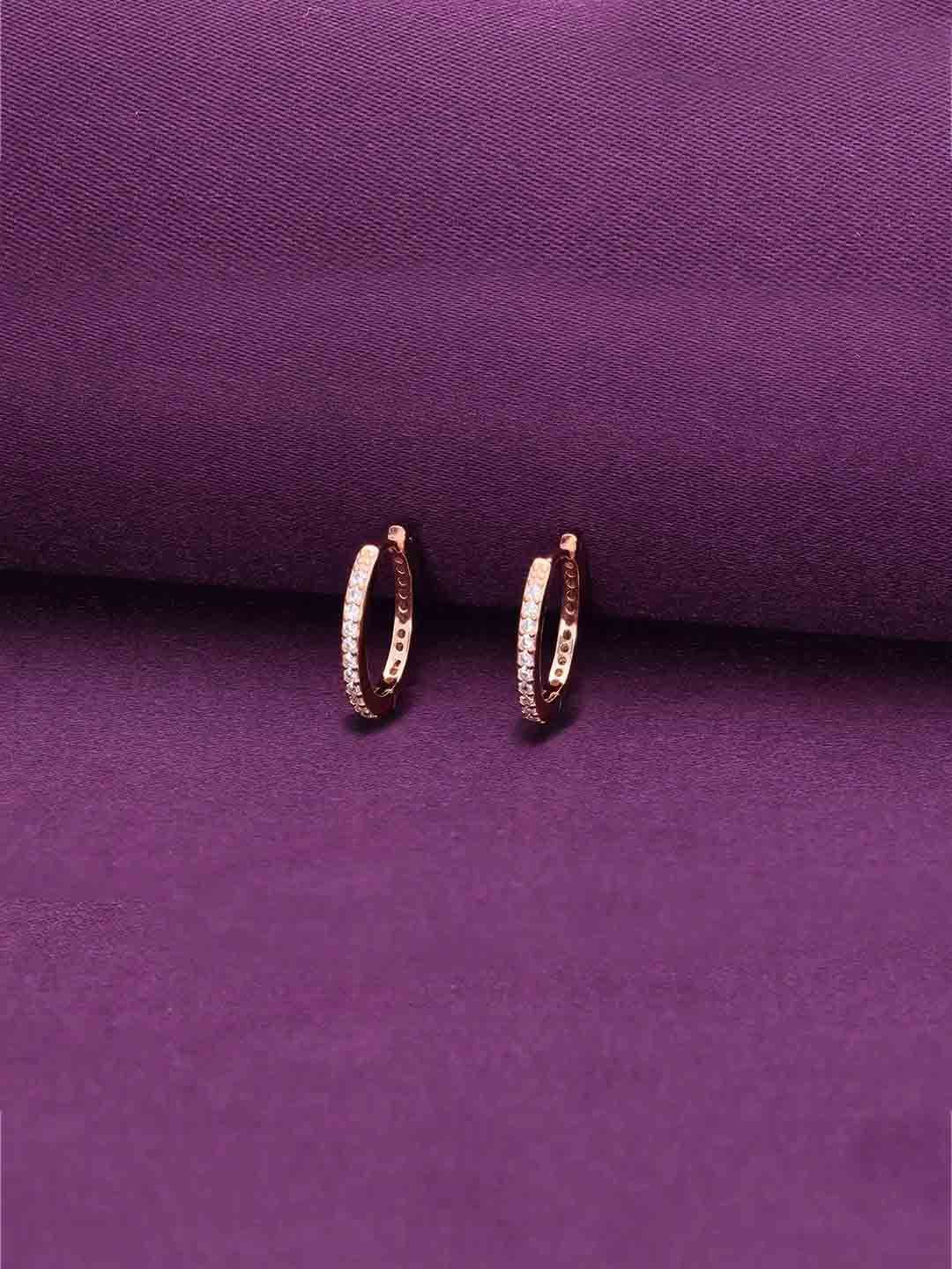 

KAI JEWEL 925 Sterling Silver Rose Gold-Plated Oval Hoop Earrings