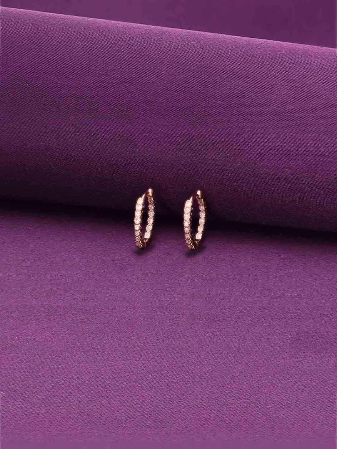 

KAI JEWEL Sterling Silver Rose Gold-Plated Oval Hoop Earrings