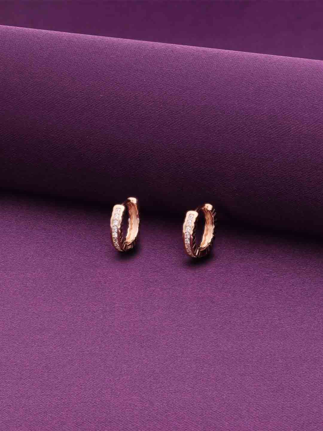 

KAI JEWEL Rose Gold-Plated Sterling Silver Contemporary Hoop Earrings