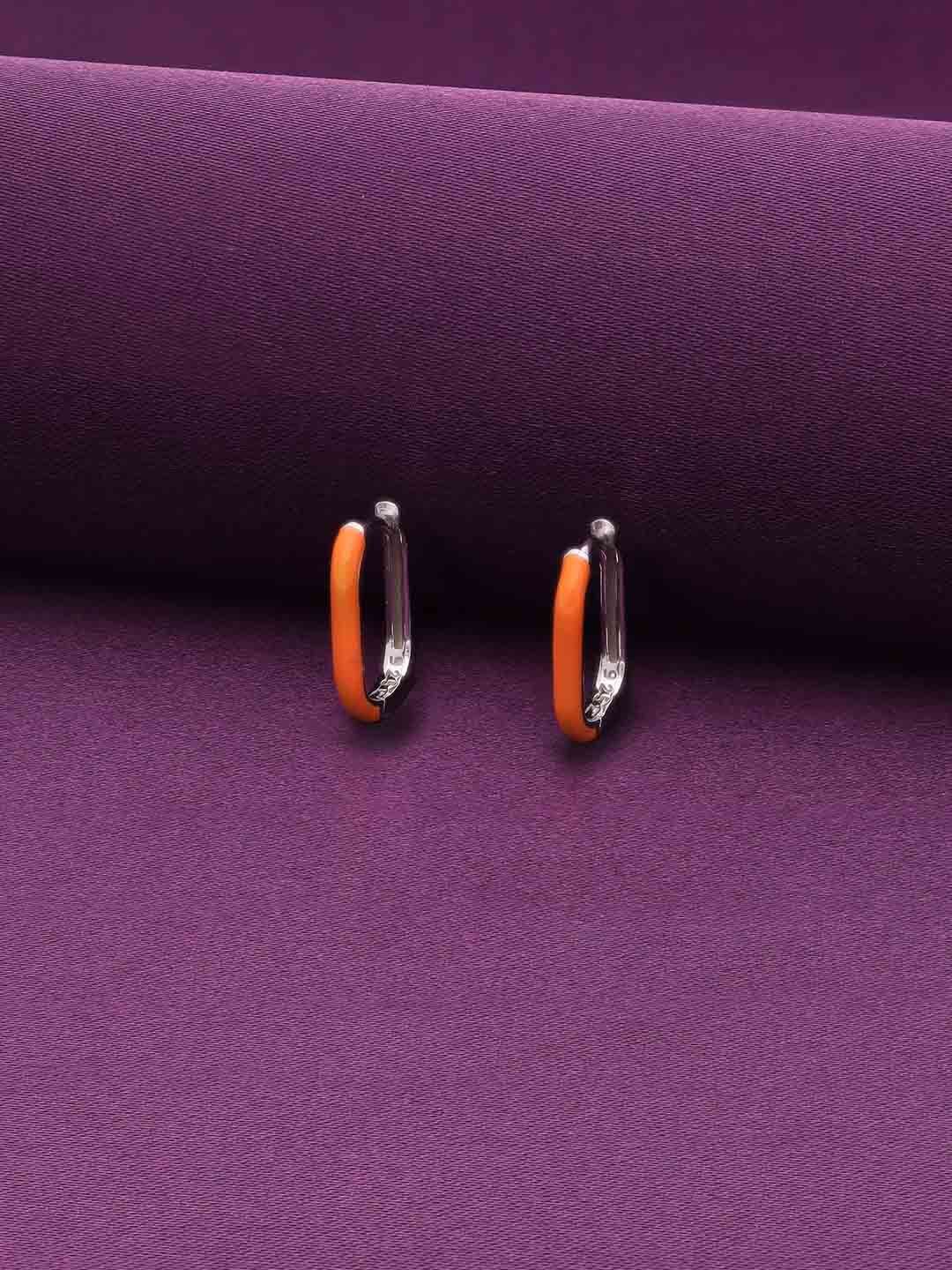 

KAI JEWEL Sterling silver Rhodium-Plated Contemporary Hoop Earrings