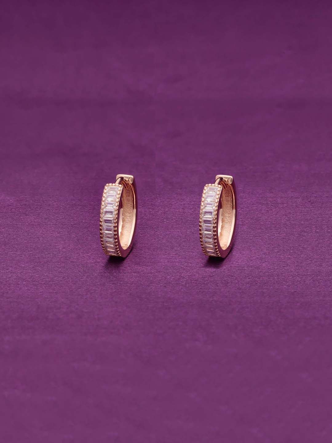 

KAI JEWEL Argent Array Rose Gold-Plated Sterling Silver Contemporary Hoop Earrings