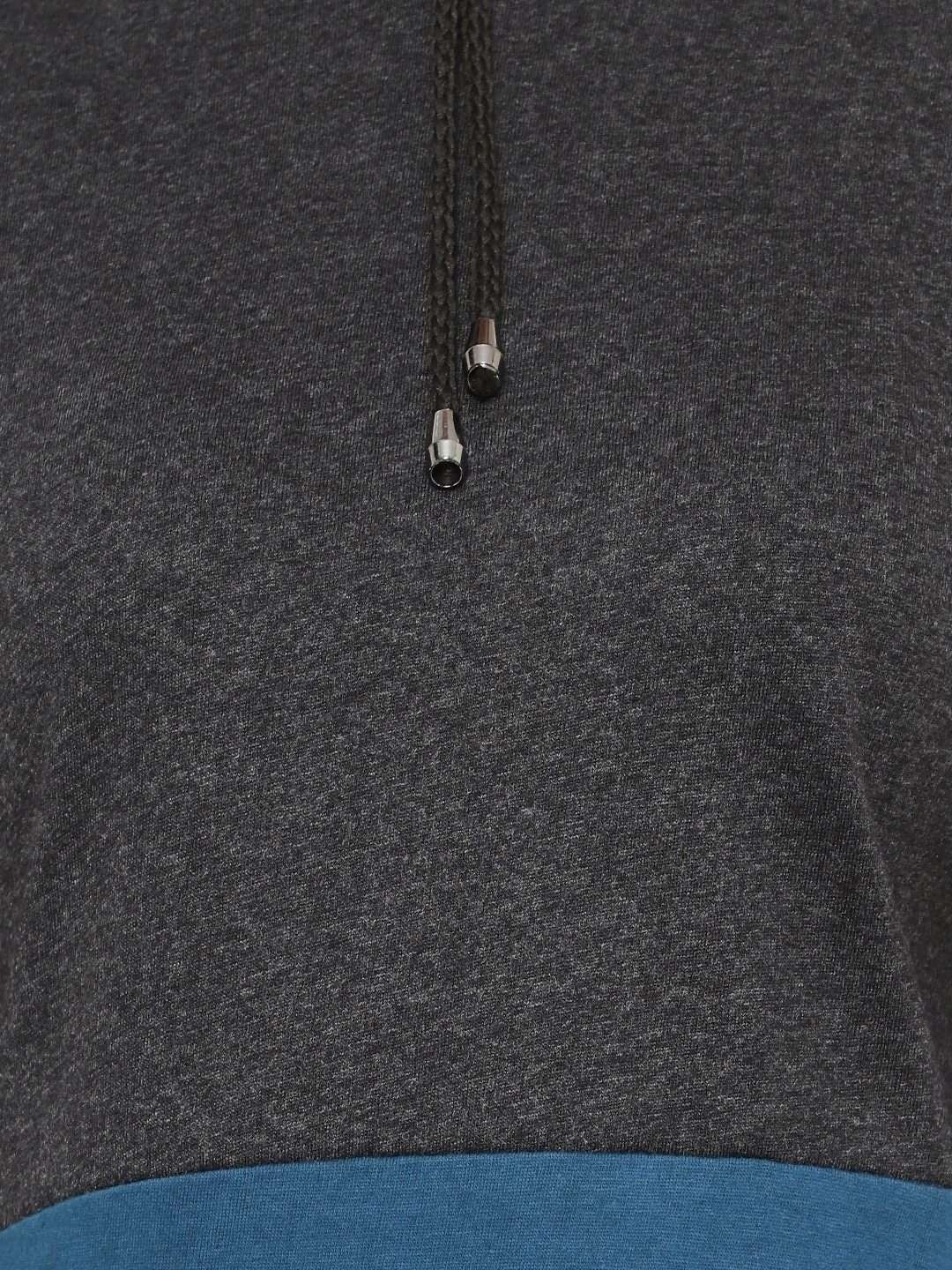 

DEEPMAYRA COLLECTION Women Colourblocked Hooded Cotton T-shirt, Black