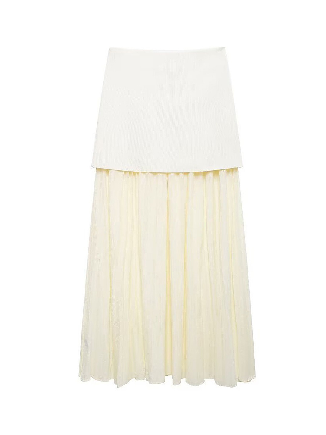 

LULU & SKY Women Pleated Maxi Skirt, Off white