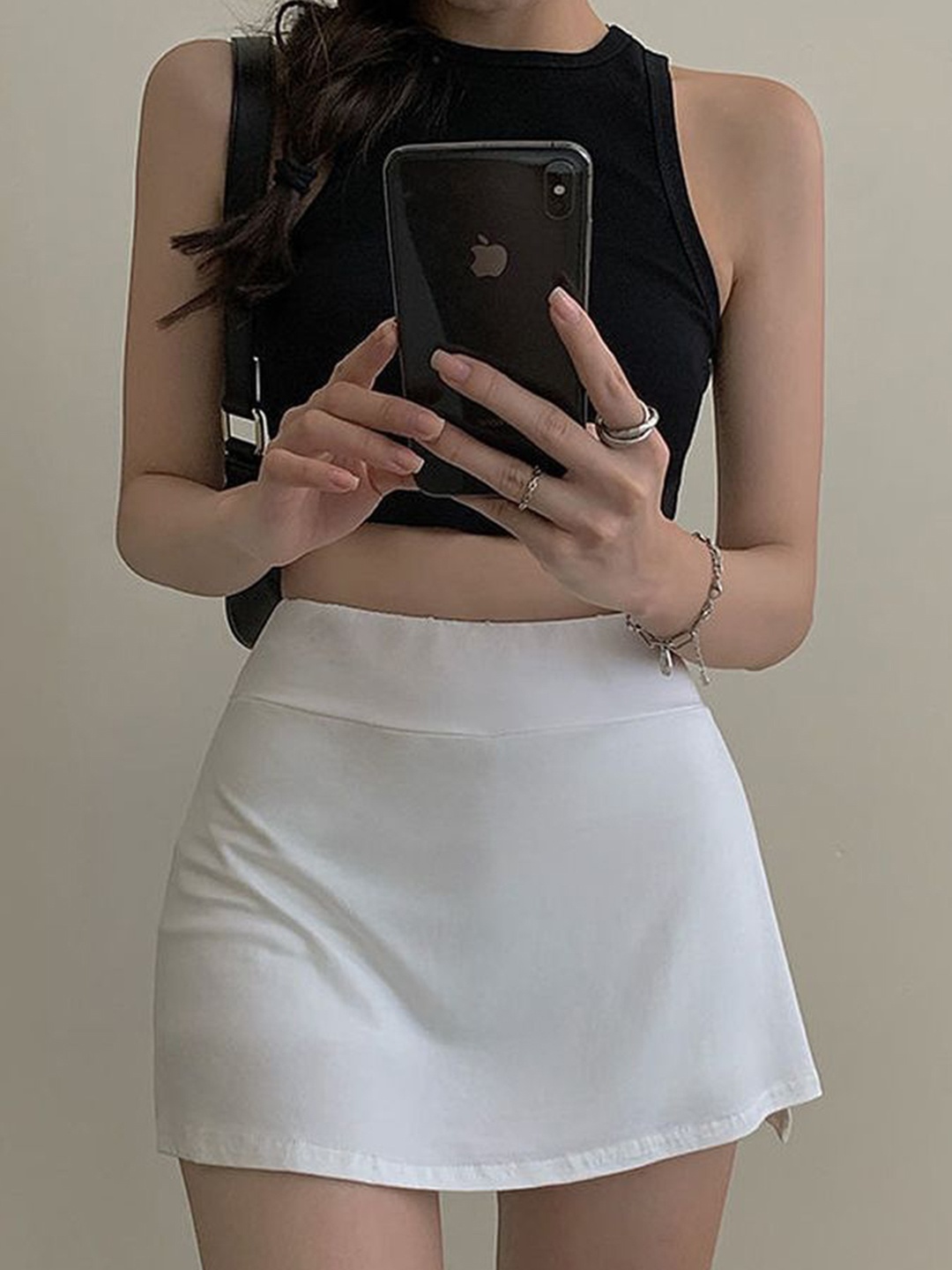 

LULU & SKY High-rise Mini Skort, White