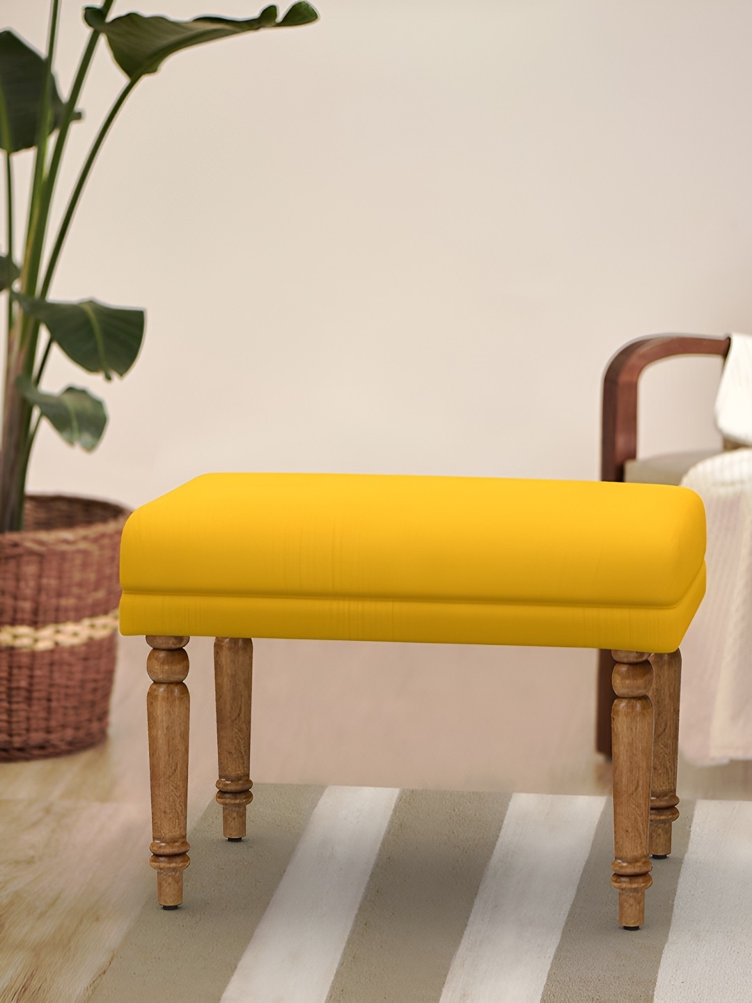 

Chumbak Nawaab Bench Small - Sahara Mustard Lounge Chair