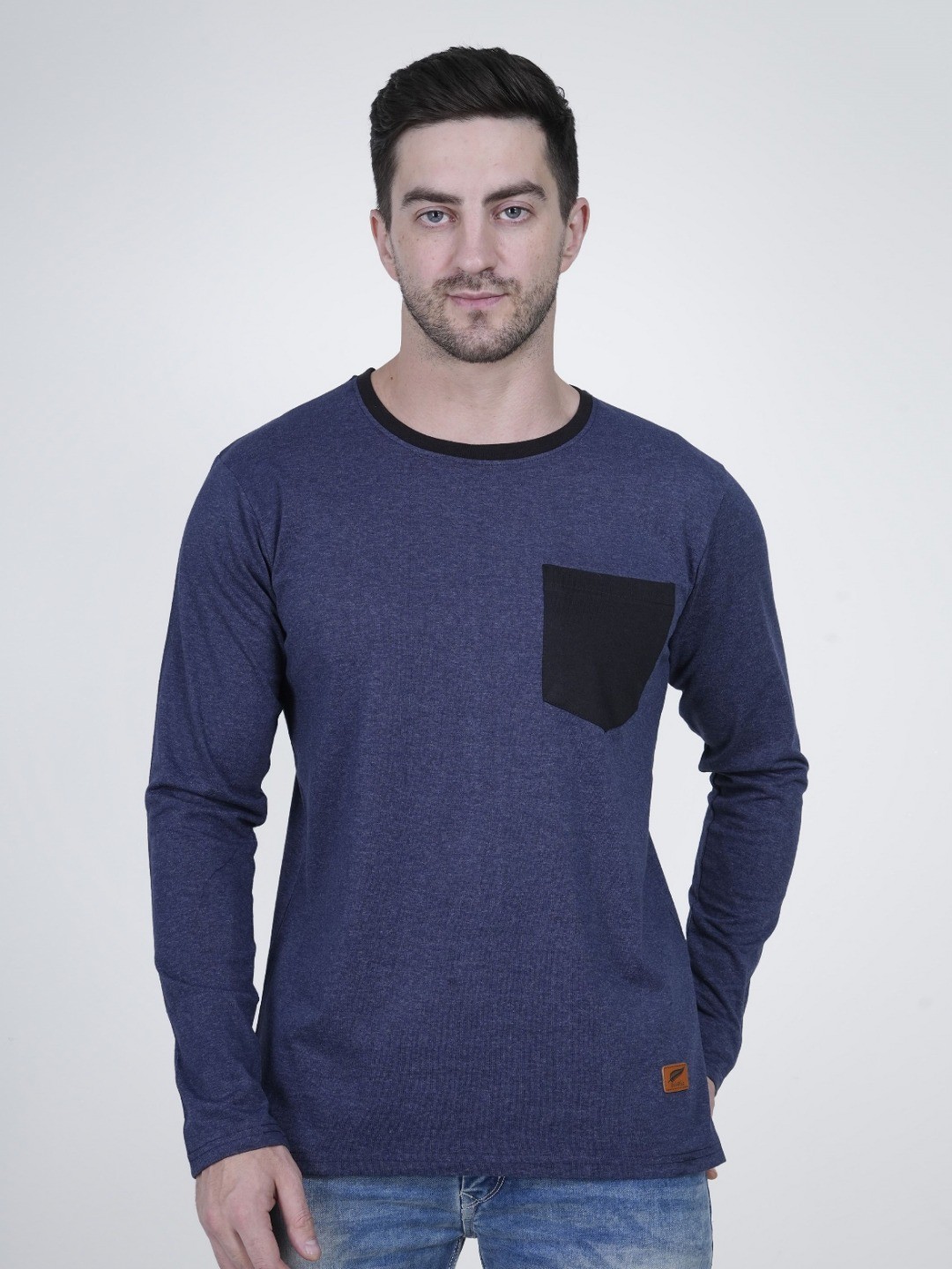 

Polo Plus Men Bio Finish Solid Round Neck Cotton Relaxed Fit T-shirt, Navy blue