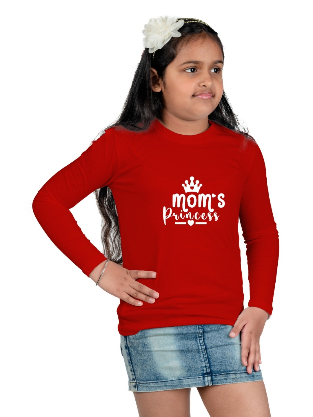 

Chombooka Girls Typography Printed Round Neck Cotton T-shirt, Red