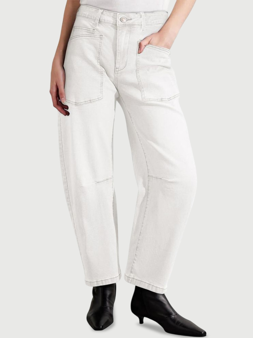 

LULU & SKY Women Straight Fit High-Rise Jeans, White