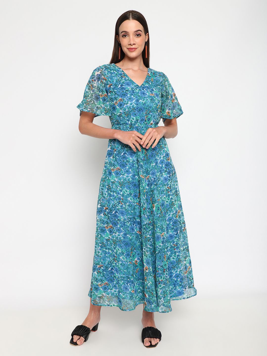 

Satrisha Floral Printed Maxi Dress, Blue