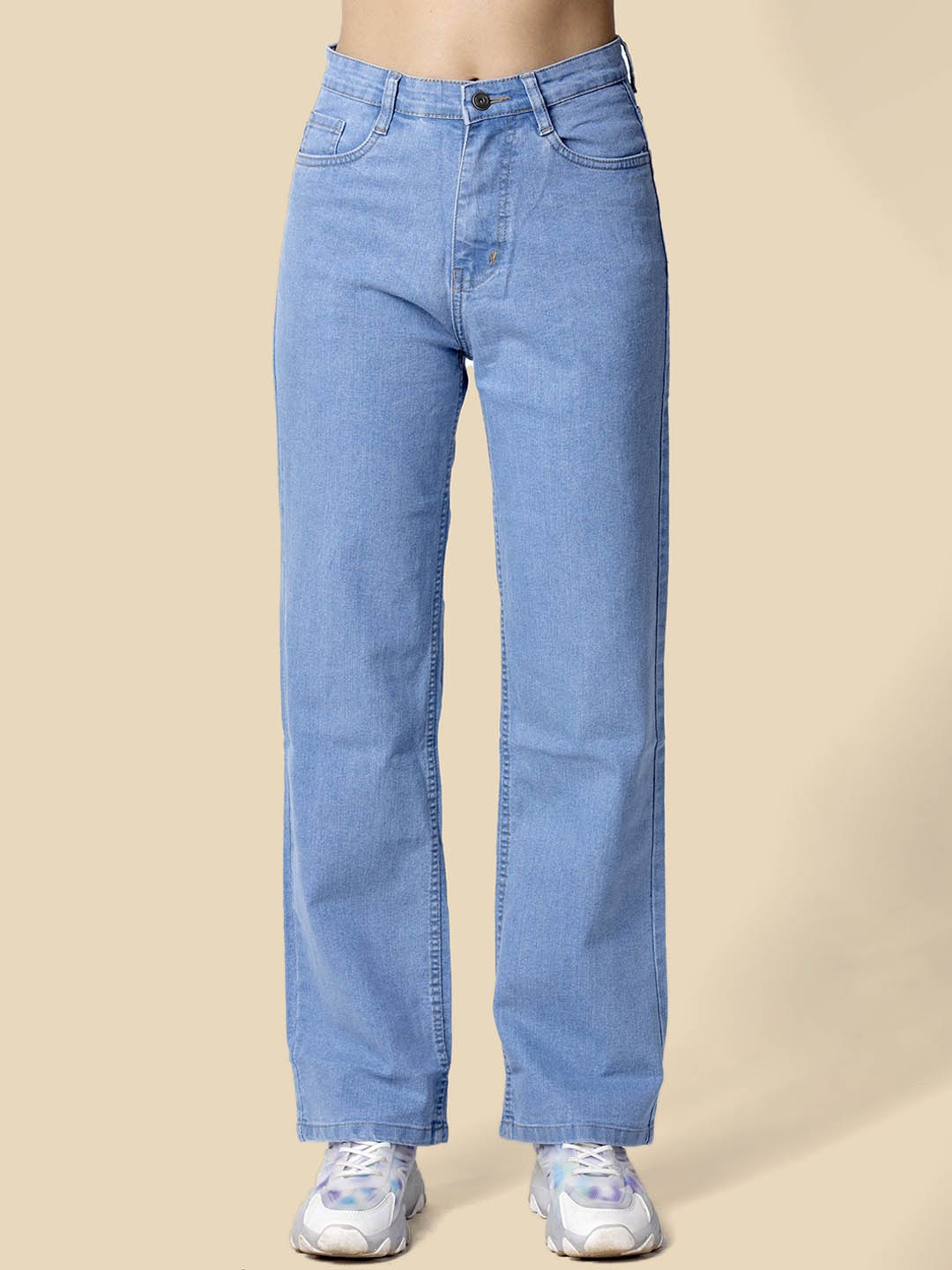 

OMG CREATION Women Straight Fit High-Rise Stretchable Jeans, Blue