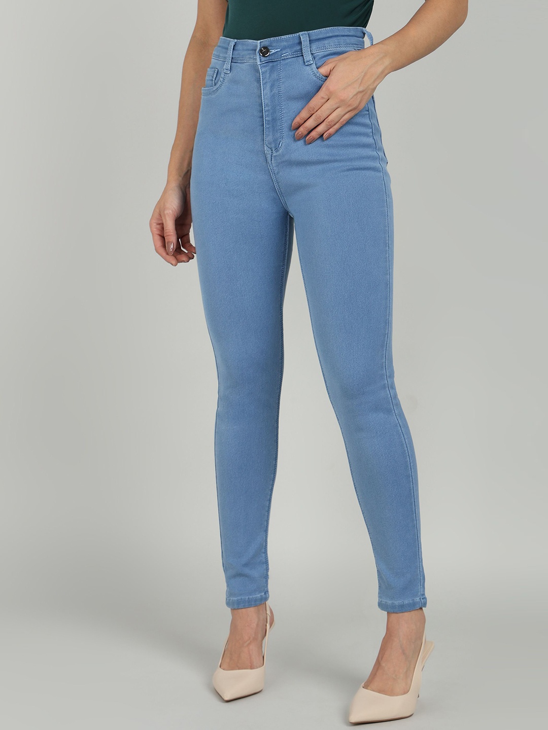 

OMG CREATION Women Skinny Fit High-Rise Clean Look Stretchable Jeans, Blue