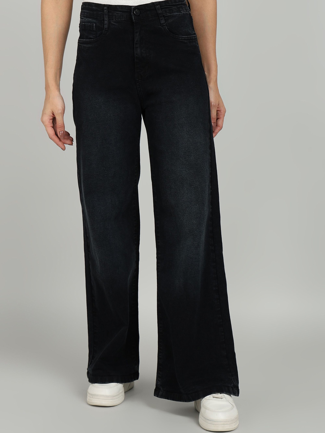 

OMG CREATION Women Wide Leg Stretchable Jeans, Metallic
