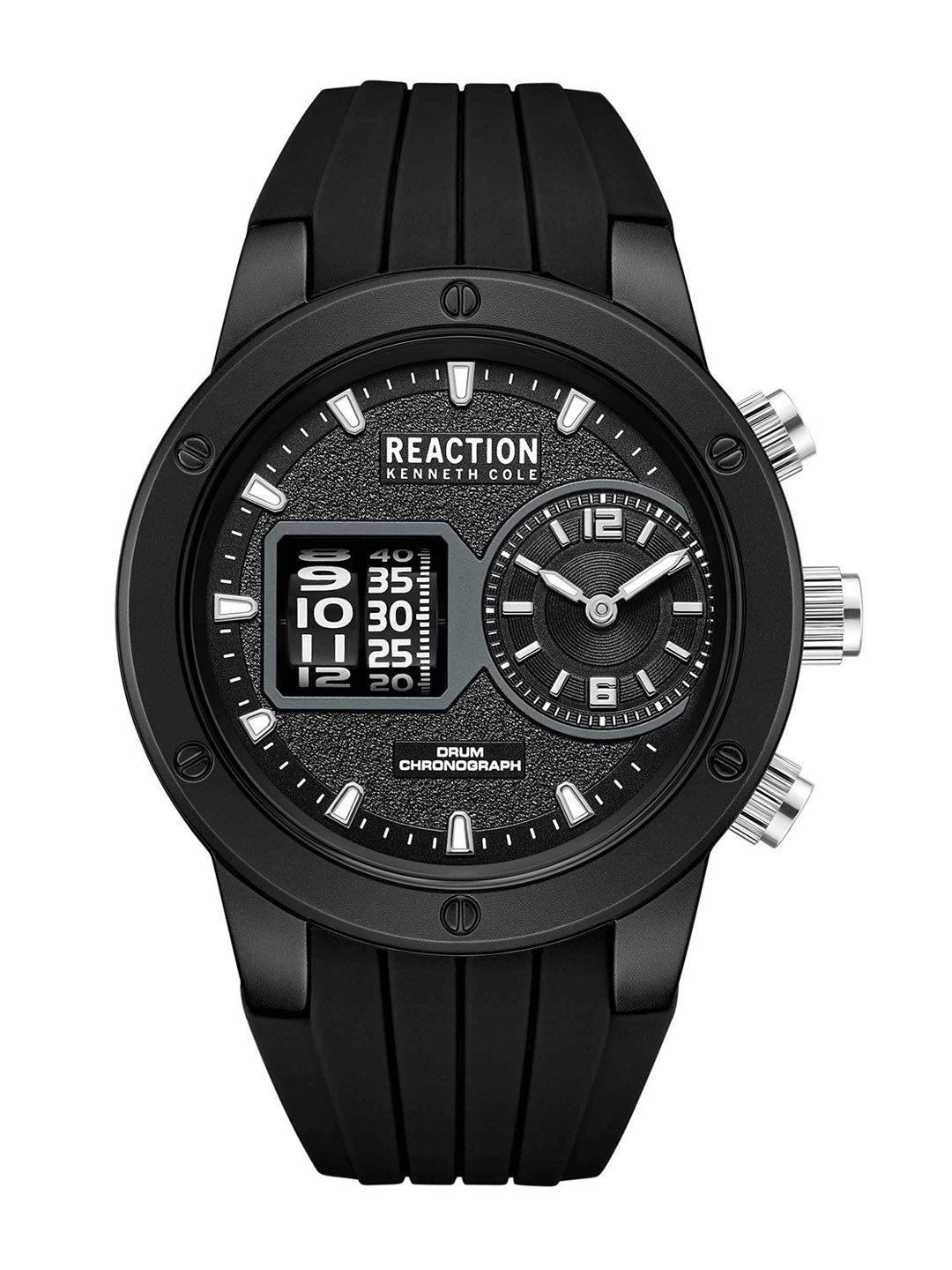 

REACTION KENNETH COLE Men Dial & Wrap Around Straps Analogue Watch KRWGQ0069301, Black