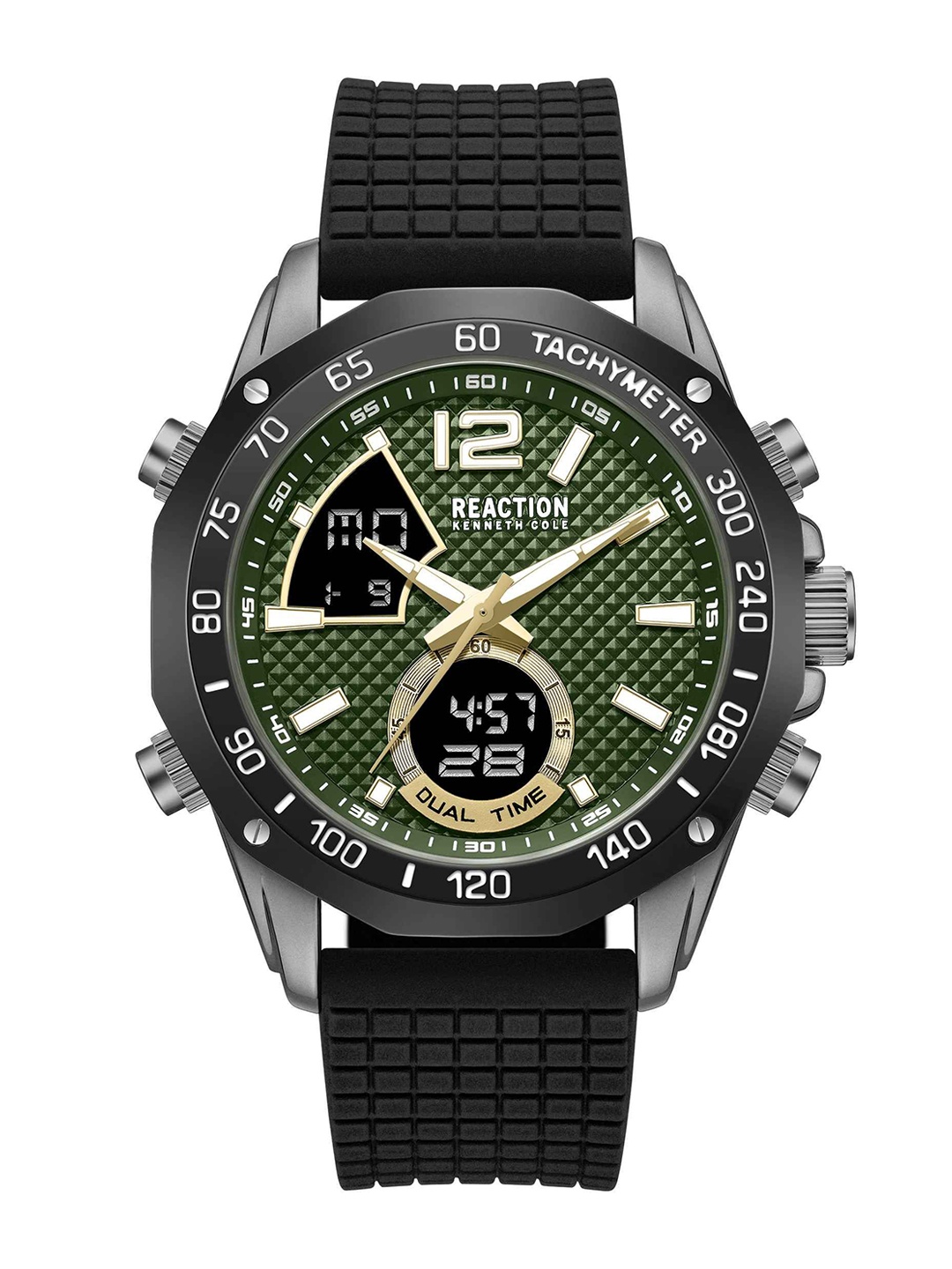 

REACTION KENNETH COLE Men Textured Dial & Straps Analogue Watch KRWGP0069004, Green