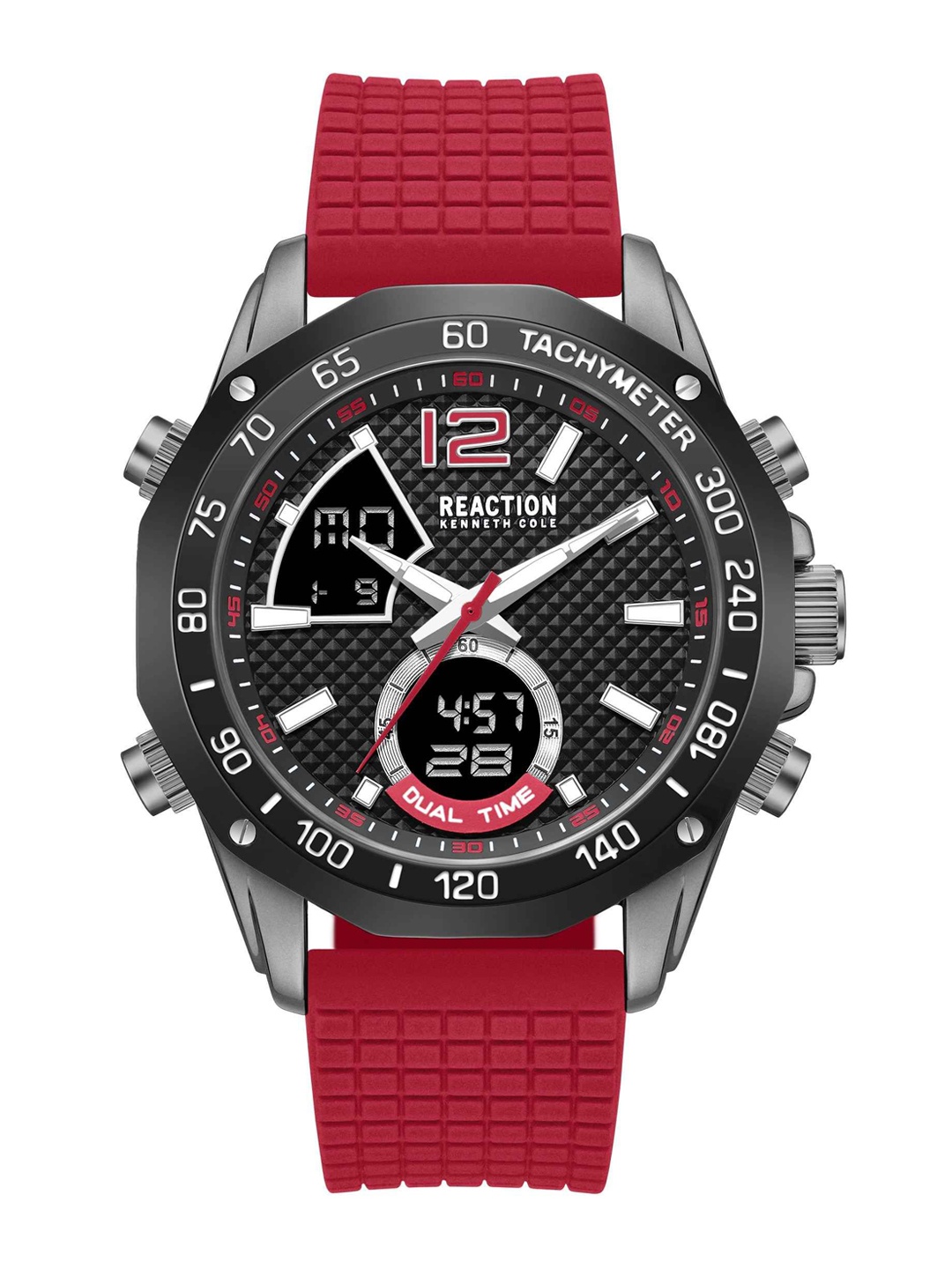 

REACTION KENNETH COLE Men Textured Dial & Straps Analogue Watch KRWGP0069002, Black