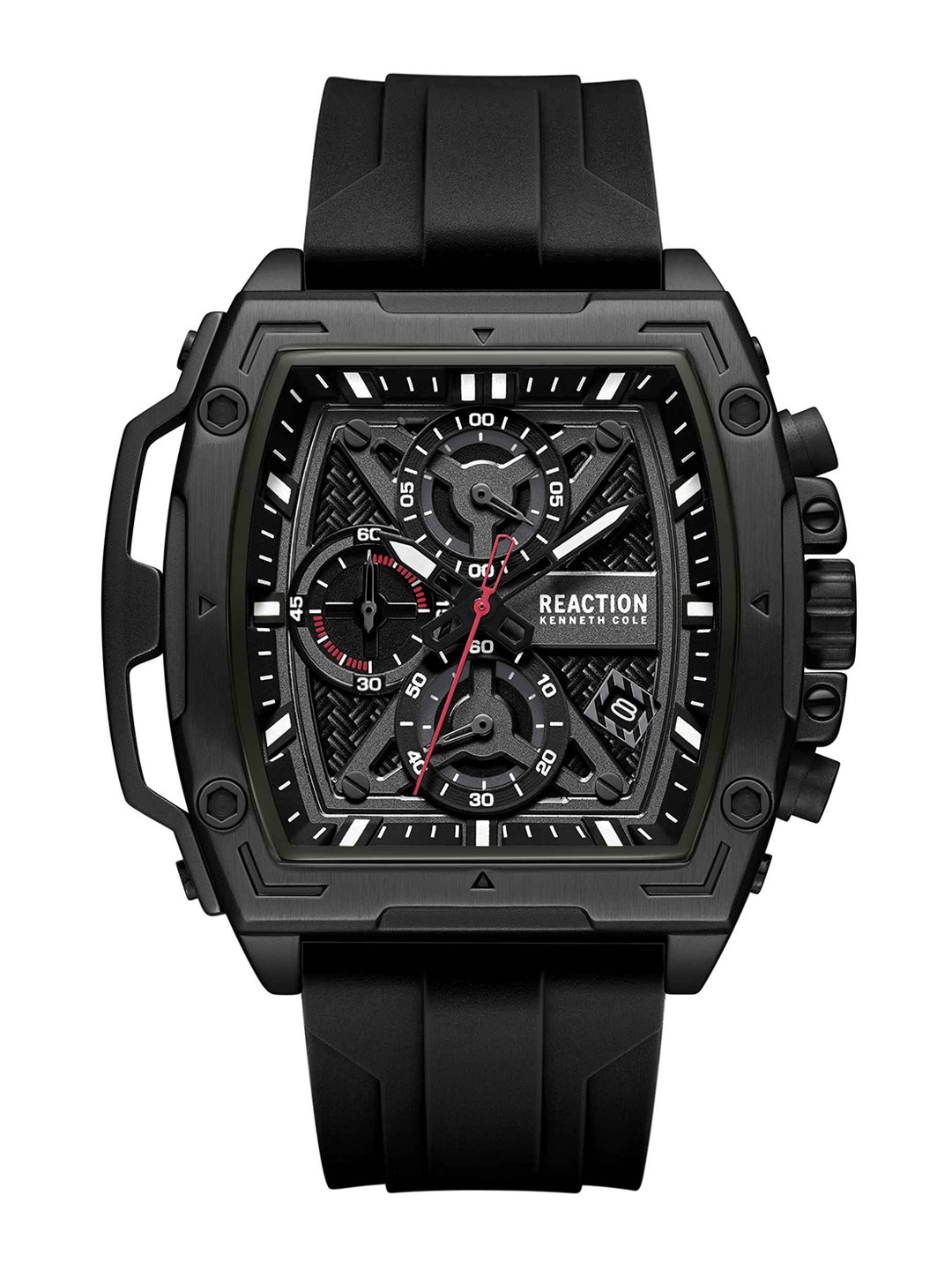 

REACTION KENNETH COLE Men Dial & Textured Straps Analogue Watch KRWGO0070501, Black