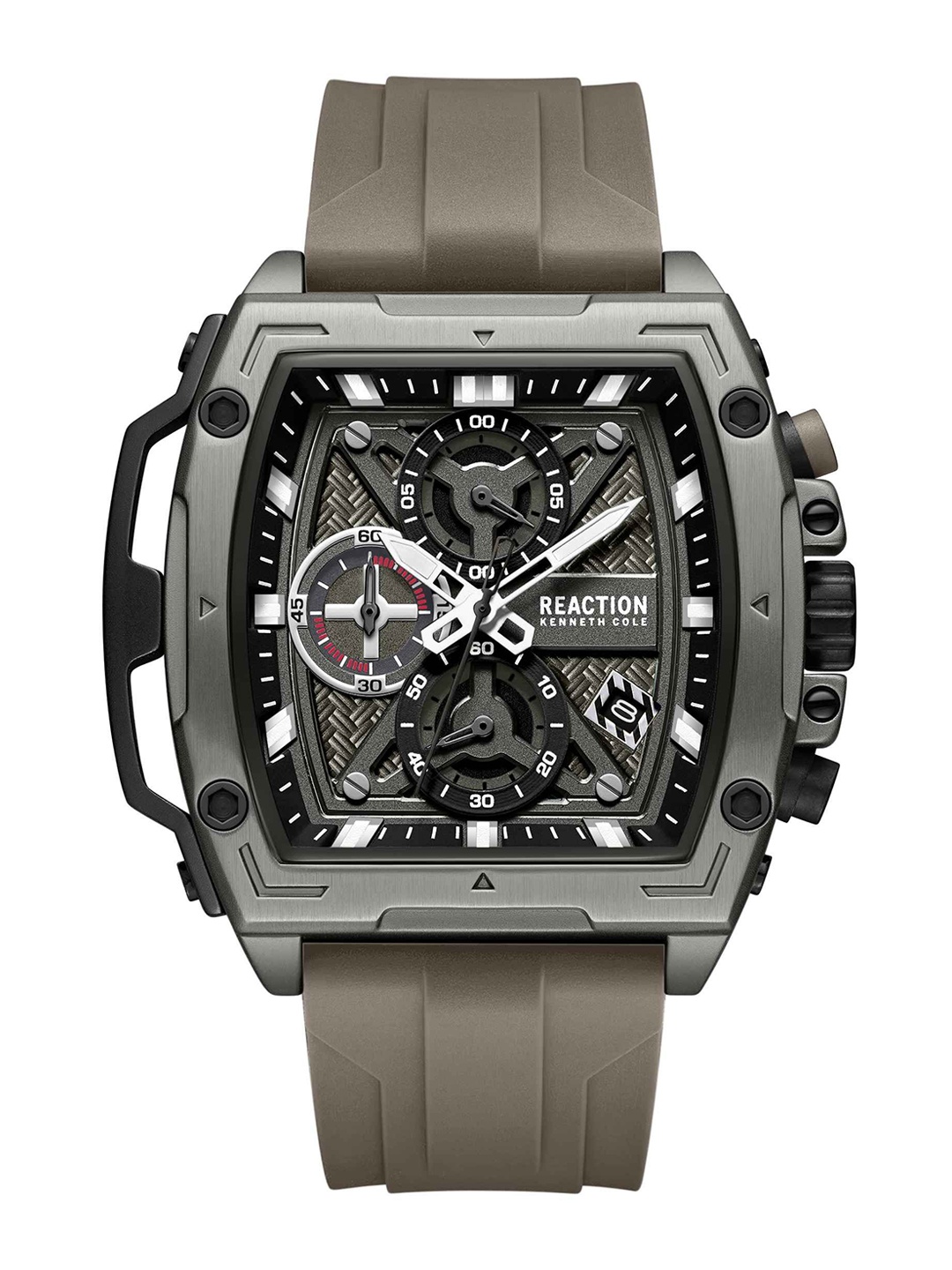 

REACTION KENNETH COLE Men Dial & Textured Straps Analogue Watch KRWGO0070503, Brown