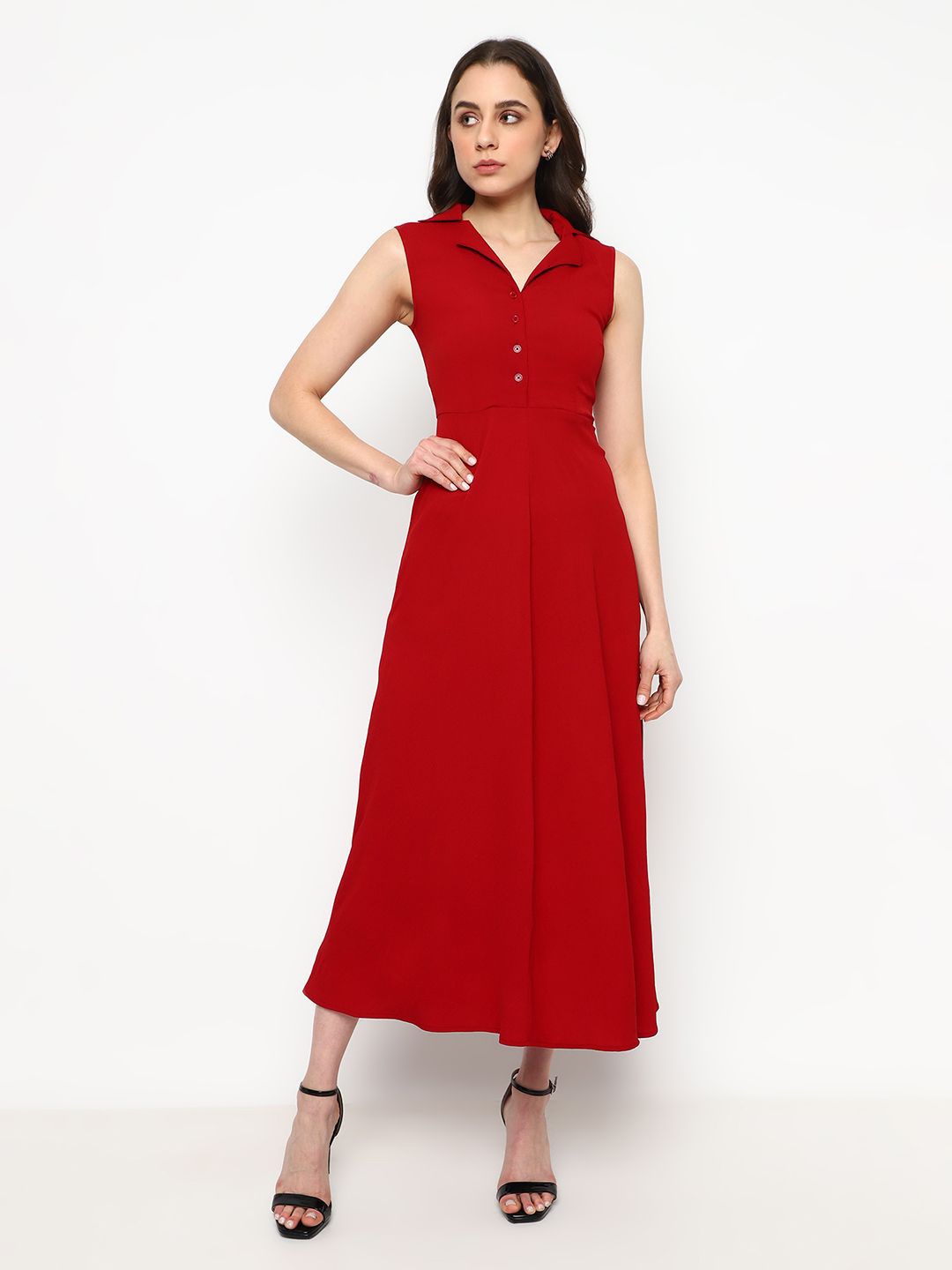 

Satrisha Women Crepe Maxi Dress, Red