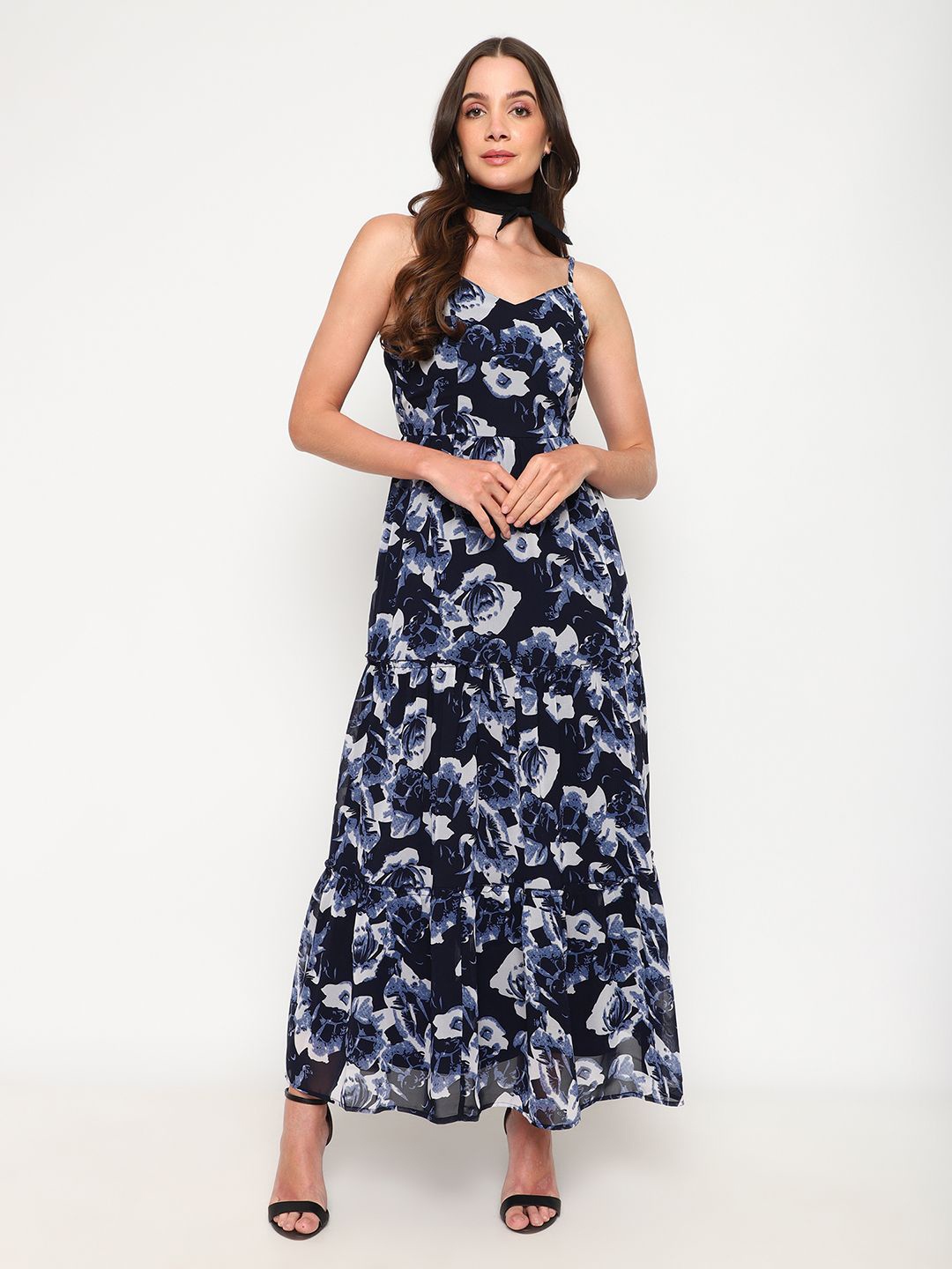 

Satrisha Women Floral Print A-Line Dress, Blue