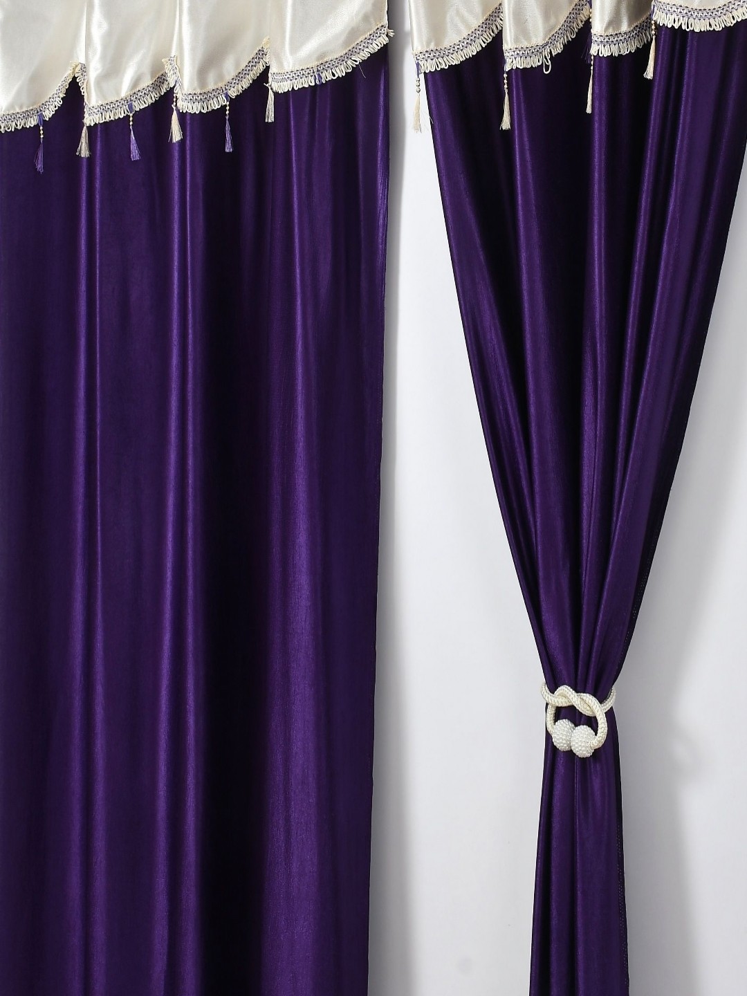 

Aura Violet & Cream-Coloured 2 Pieces Long Door Curtains