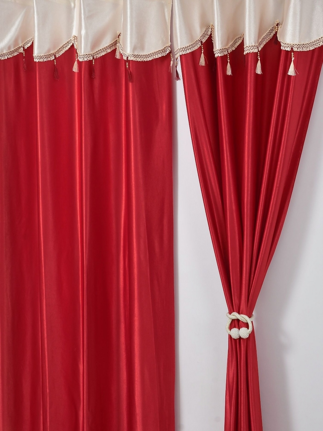 

Aura Maroon & Cream-Coloured 2 Pieces Long Door Curtains