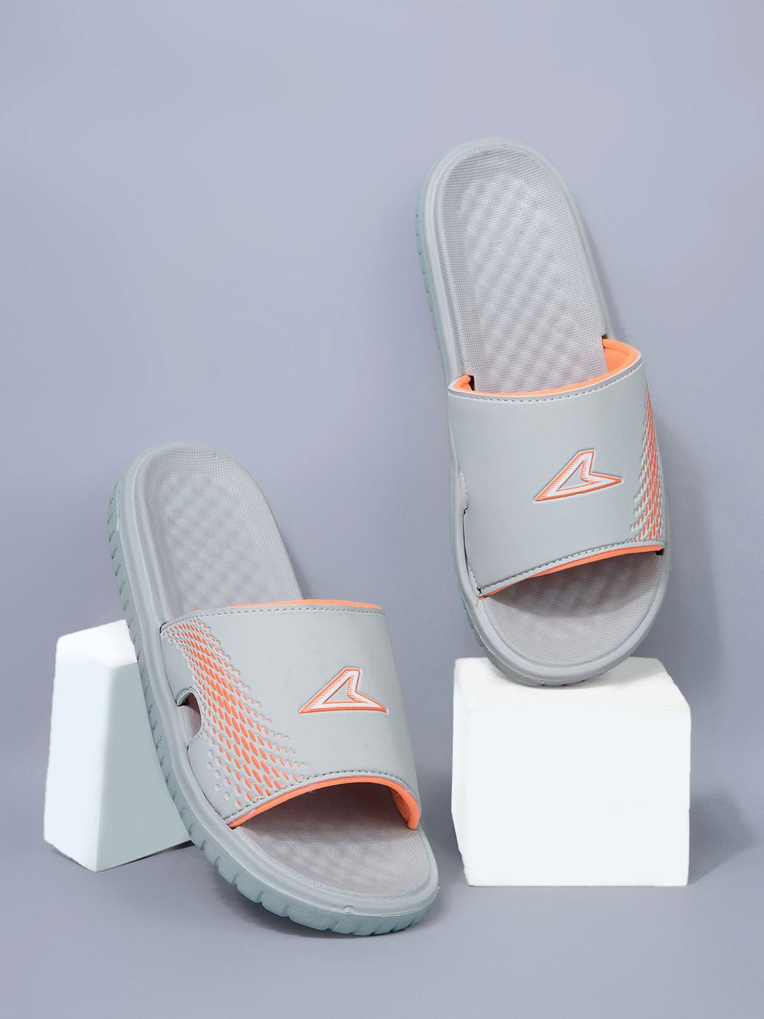

Power Men Self Design Sliders, Grey