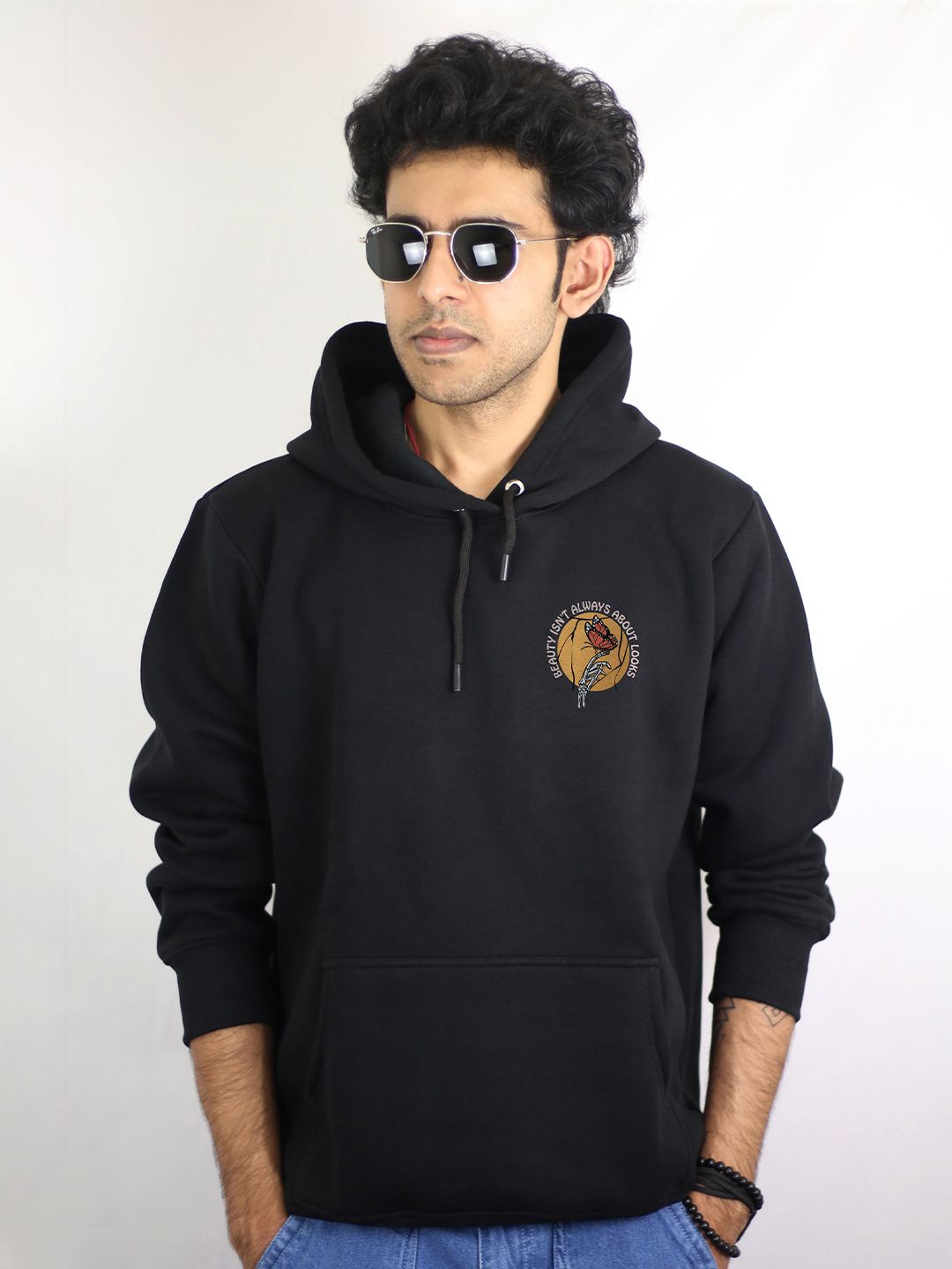 

EKSDEE Men Hooded Sweatshirt, Black