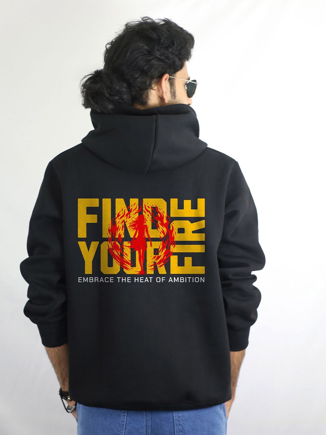 

EKSDEE Men Hooded Sweatshirt, Black