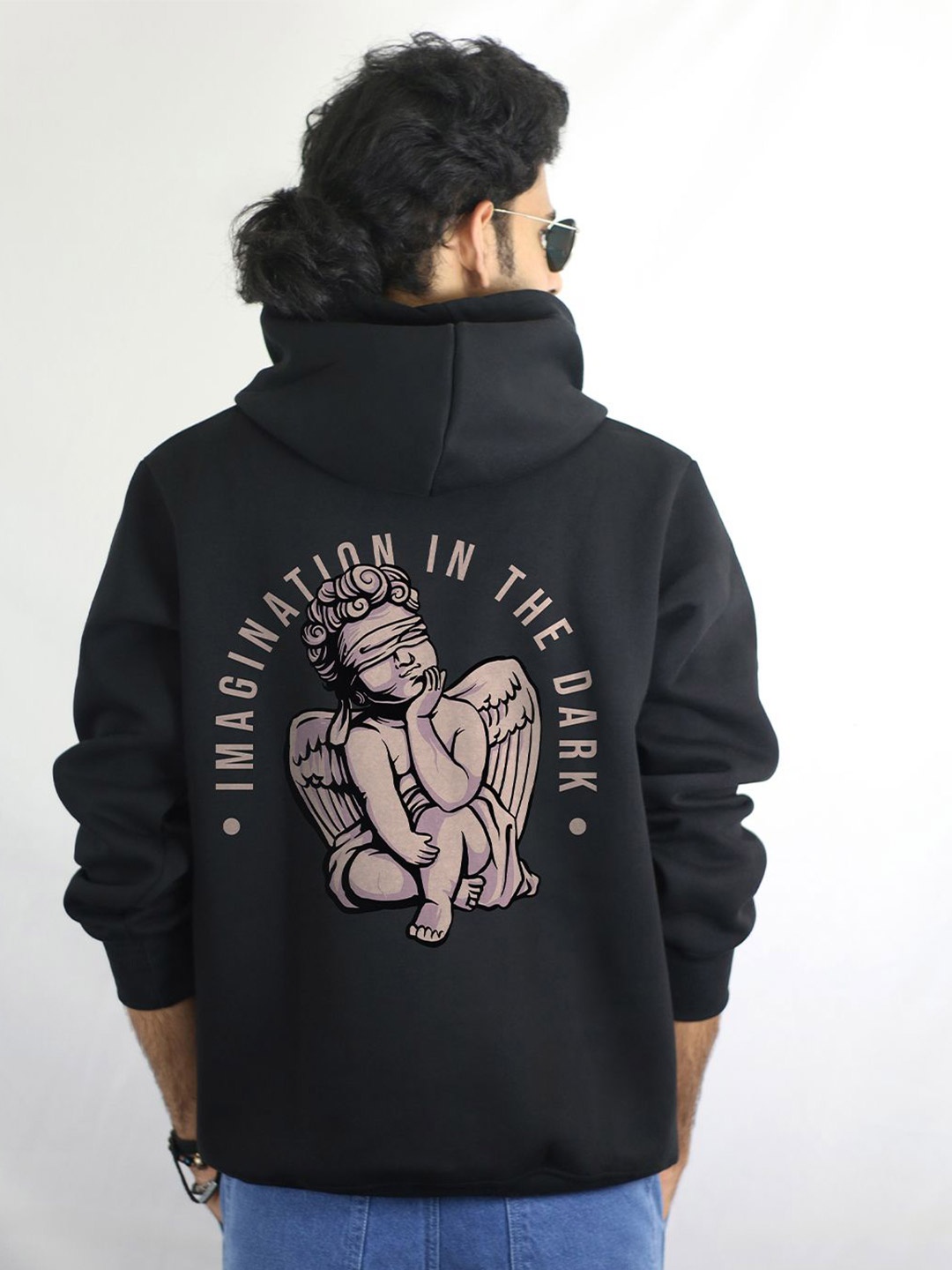 

EKSDEE Men Hooded Pullover Sweatshirt, Black