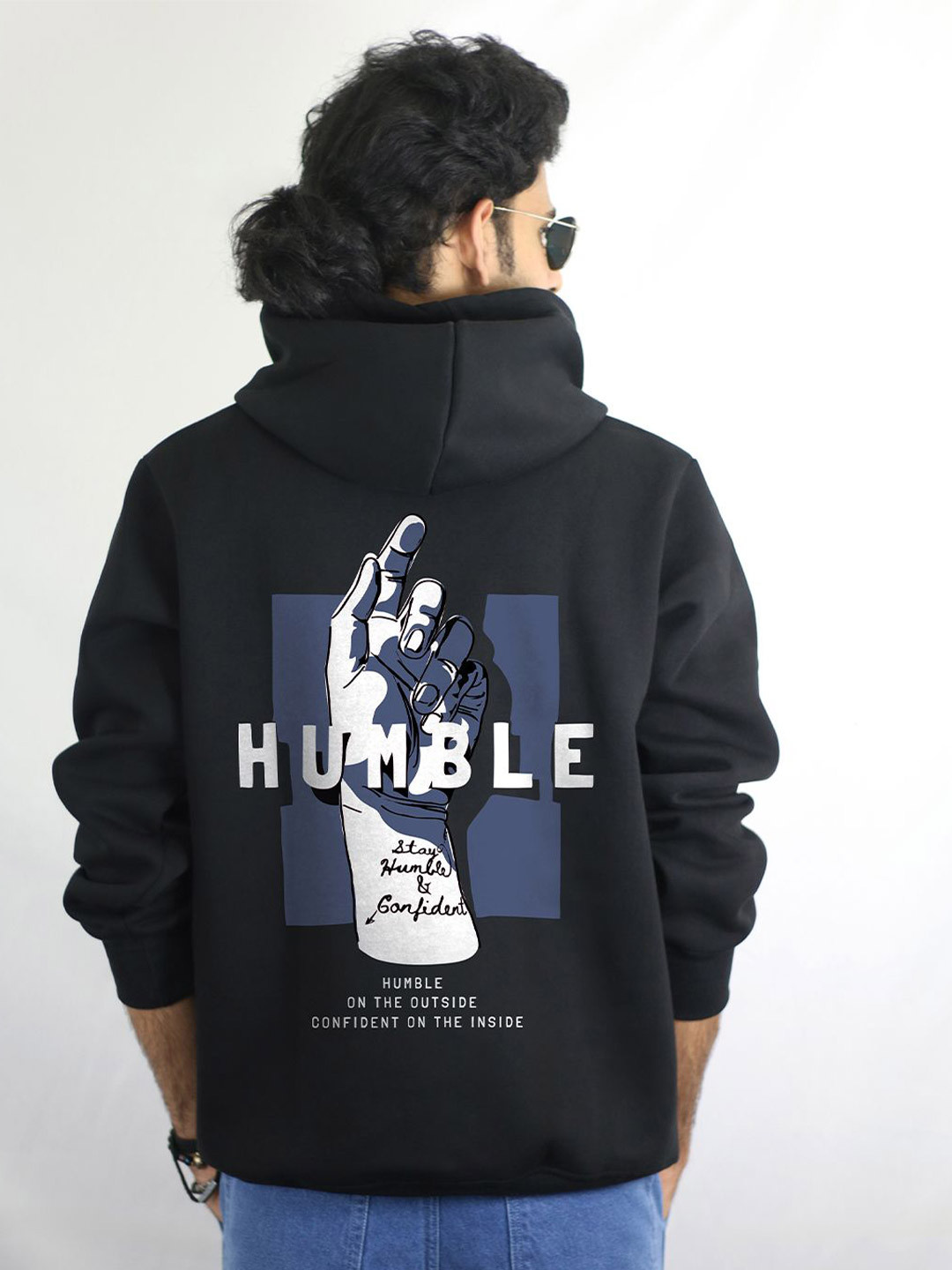 

EKSDEE Men Hooded Long Sleeves Sweatshirt, Black