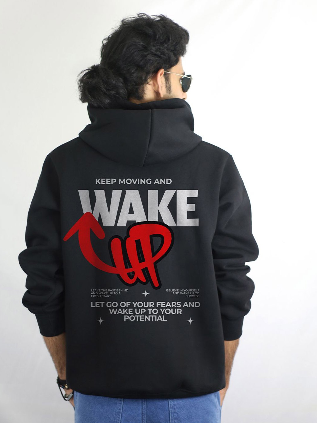 

EKSDEE Men Hooded Sweatshirt, Black