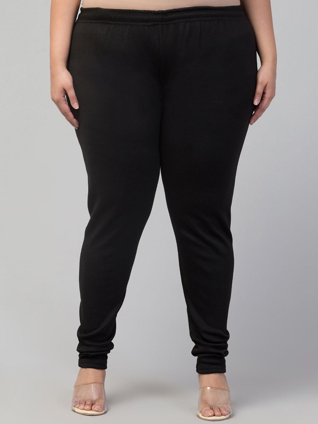 

STYLE PREZONE Women Mid-Rise Churidar Length Leggings, Black